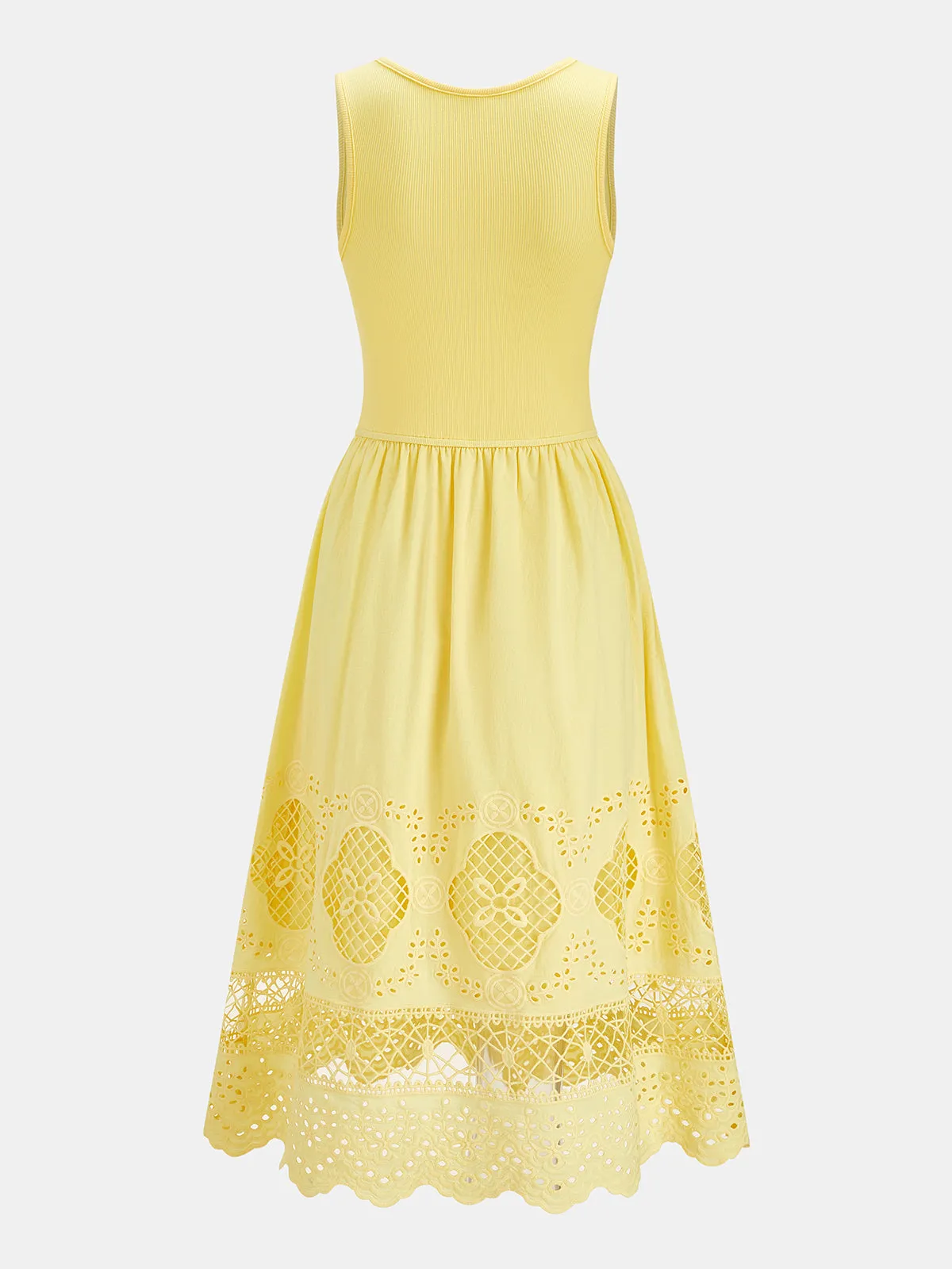 Eyelet Embroidery Flowy Tank Dress sold by COMMENSE product image thumbnail 3