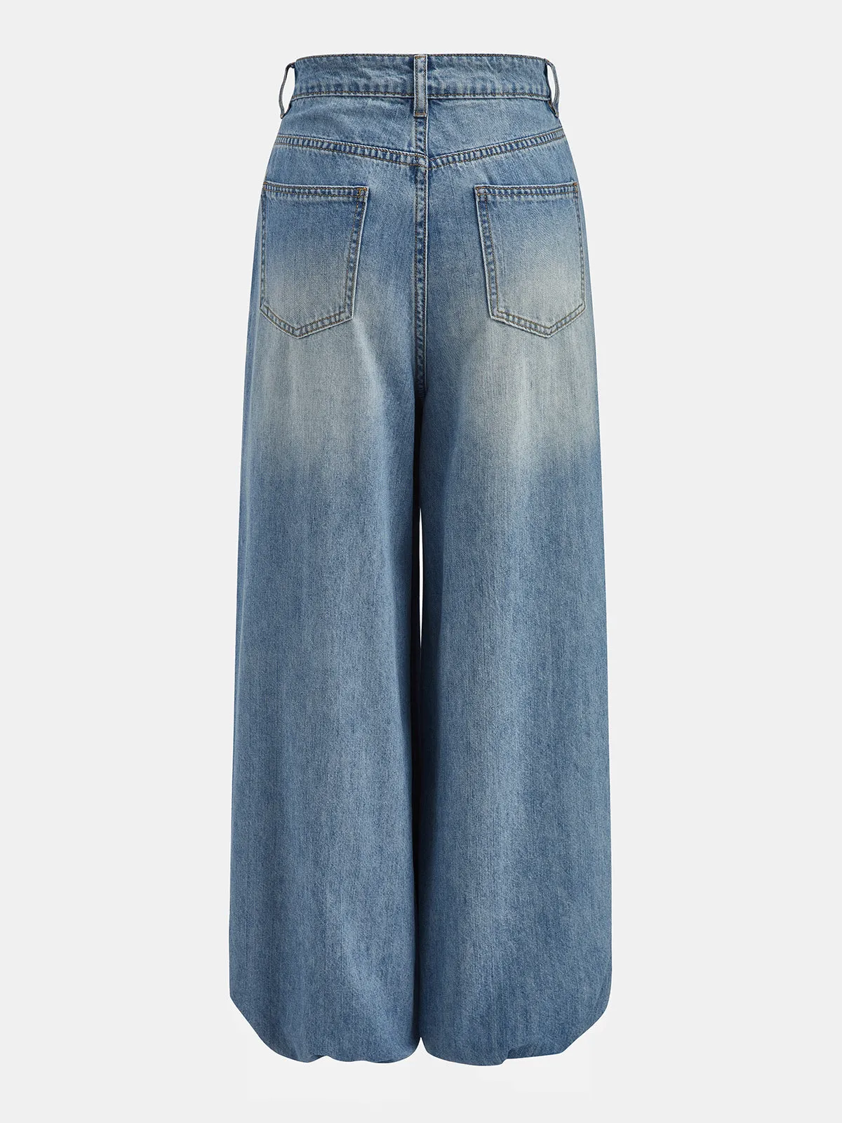 Cross Wrap Overlap Wide Leg Jeans sold by COMMENSE product image thumbnail 3