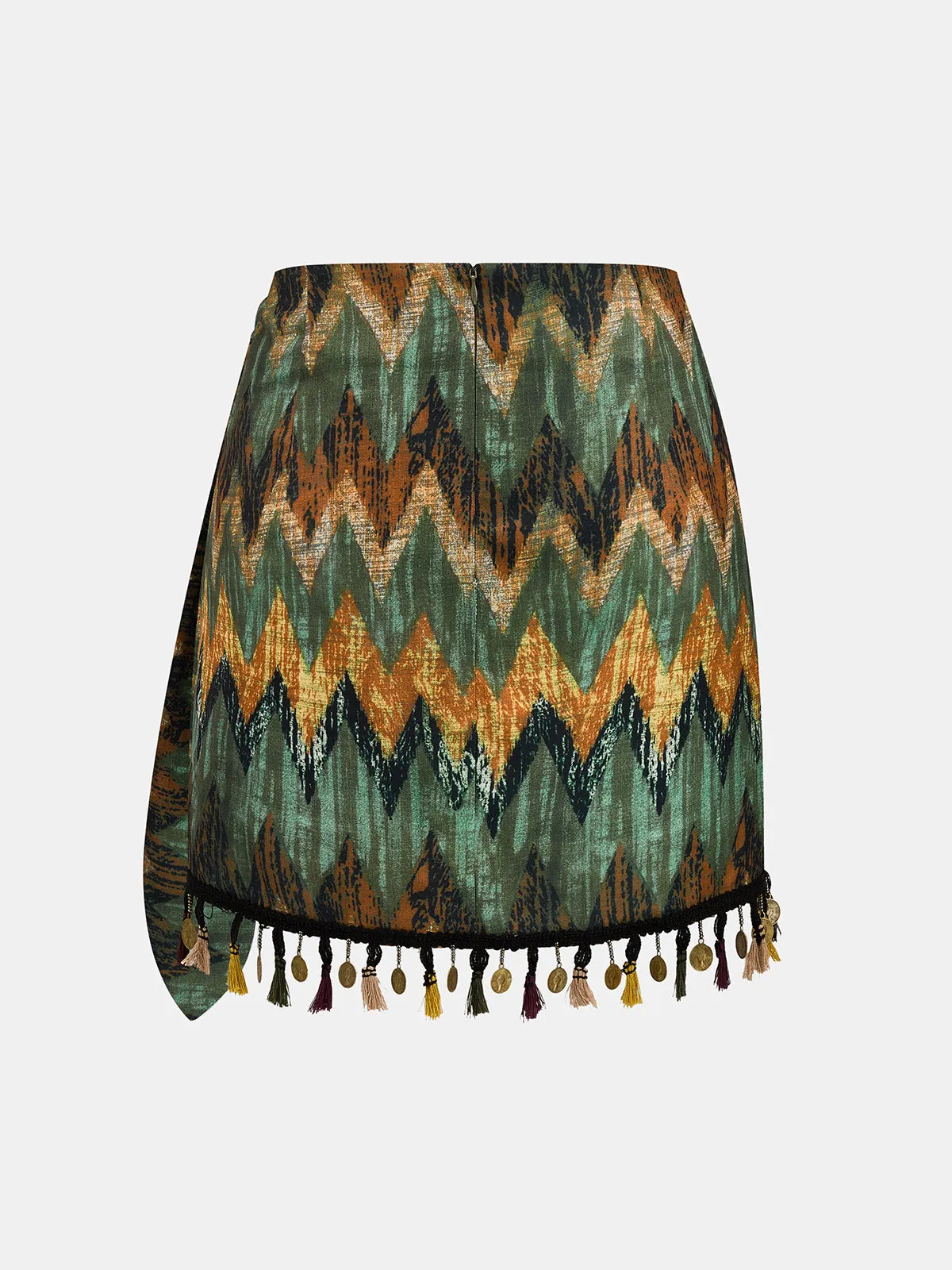 One Shoulder Top & Tassel Mini Skirt Set sold by COMMENSE product image thumbnail 5