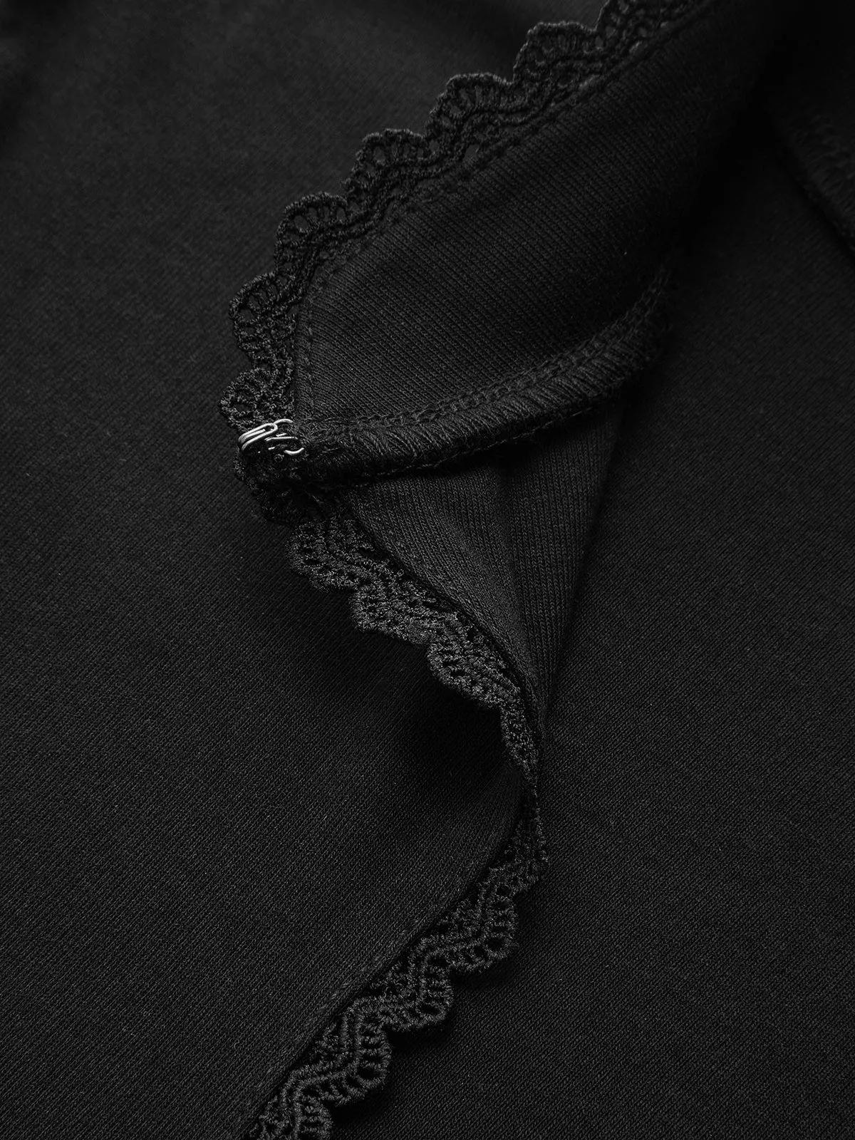 Lace Trim Keyhole Short Sleeve Top sold by COMMENSE product image thumbnail 4