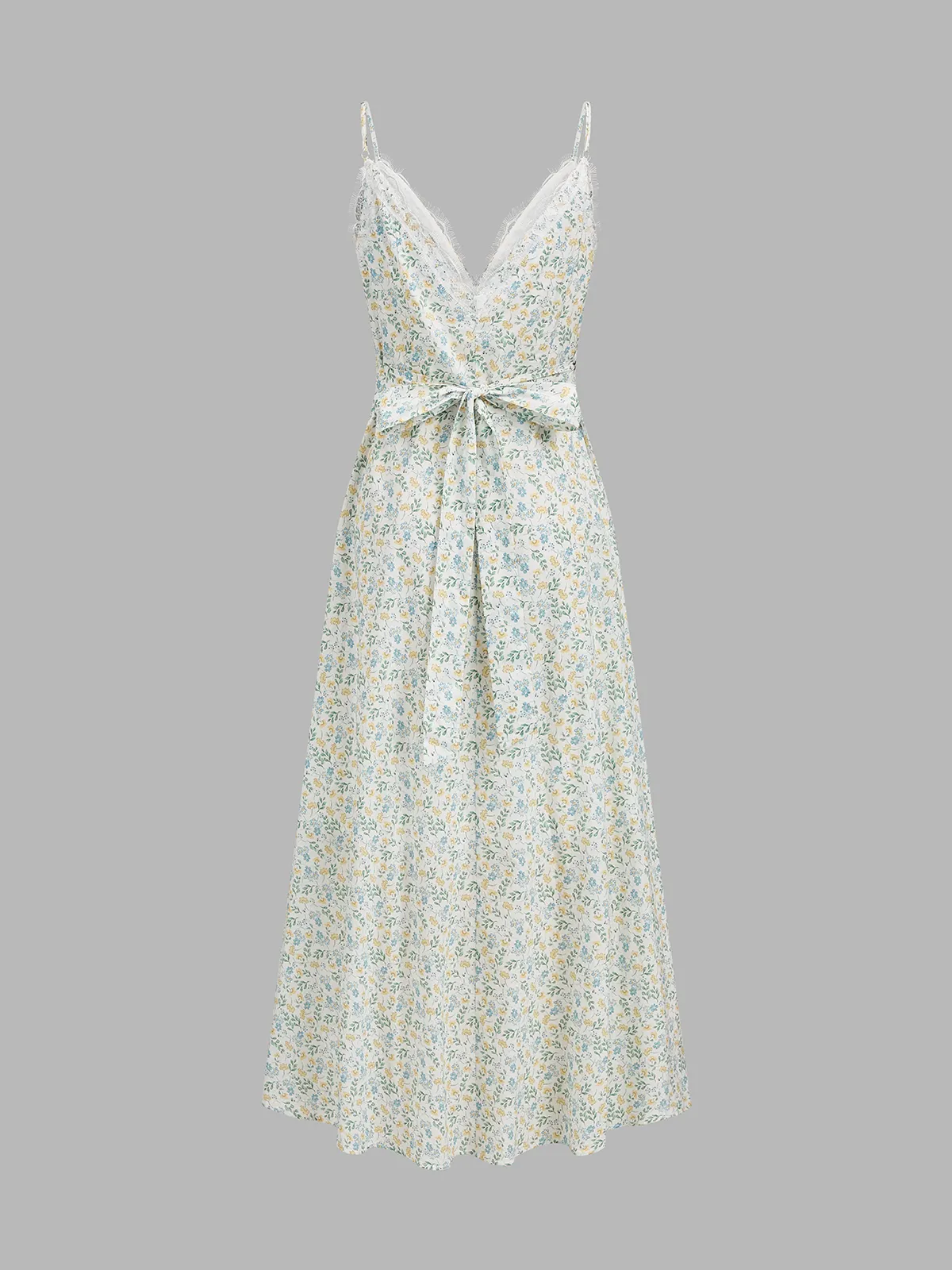 Lace Trim Ditsy Floral Slip Maxi Dress sold by COMMENSE product image thumbnail 2