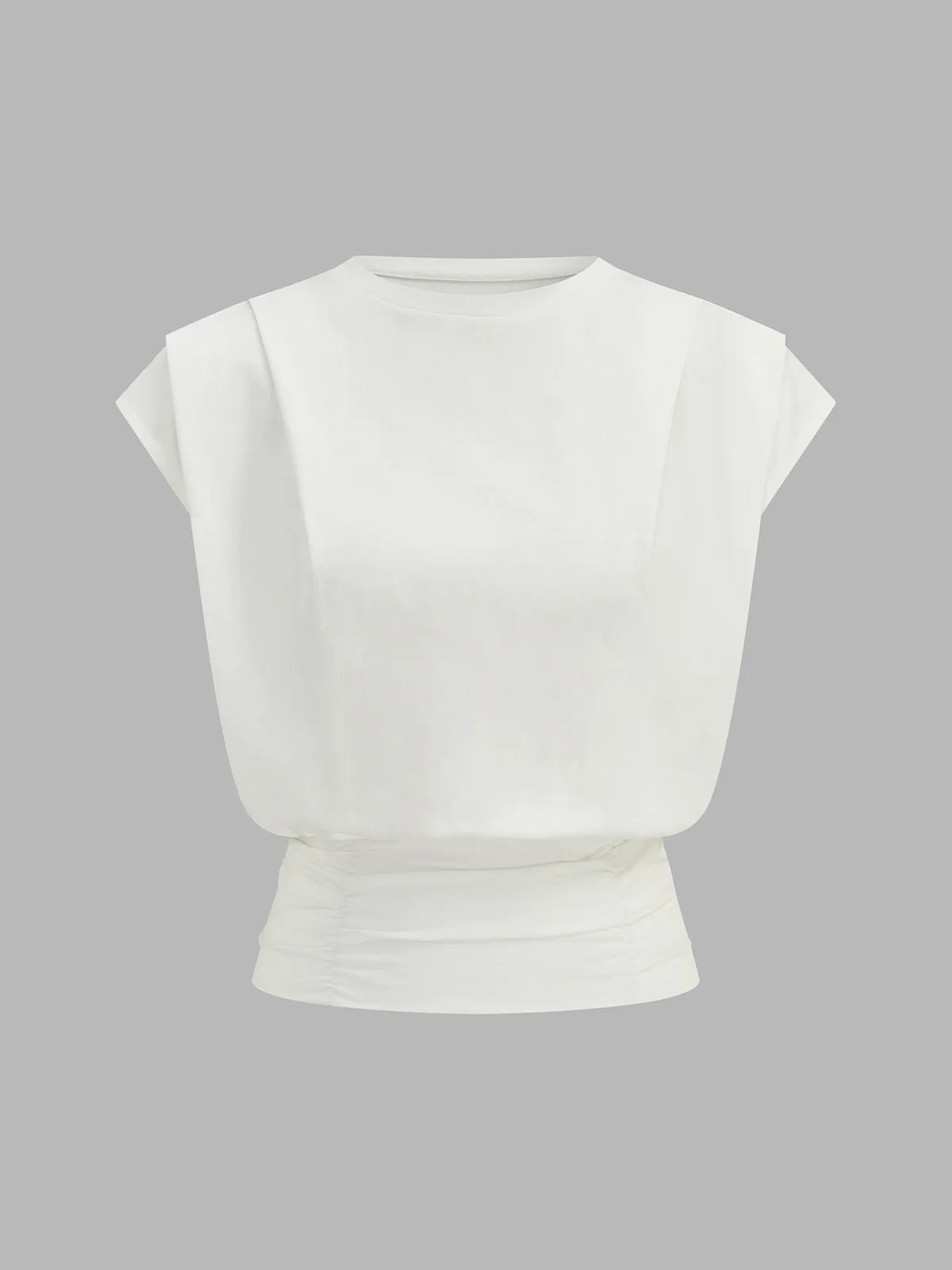 Cap Sleeve Ruched Waist Top sold by COMMENSE product image thumbnail 2