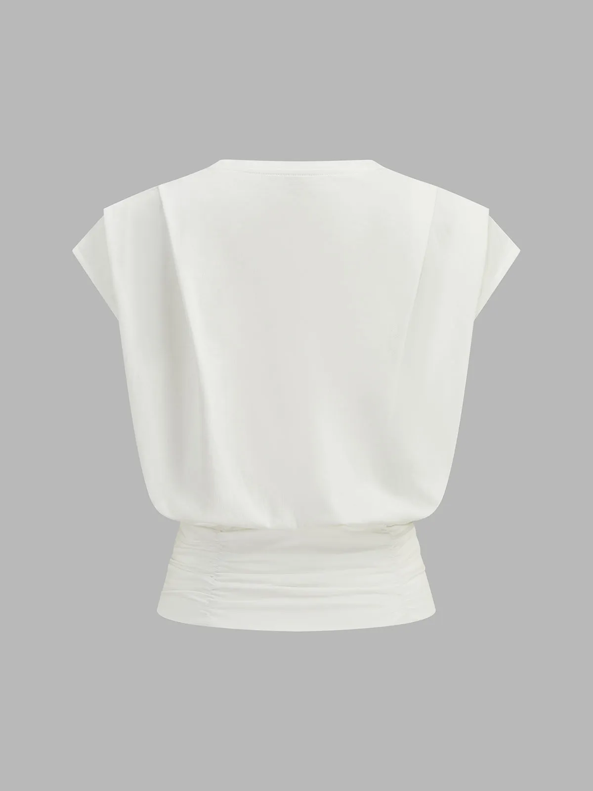 Cap Sleeve Ruched Waist Top sold by COMMENSE product image thumbnail 3