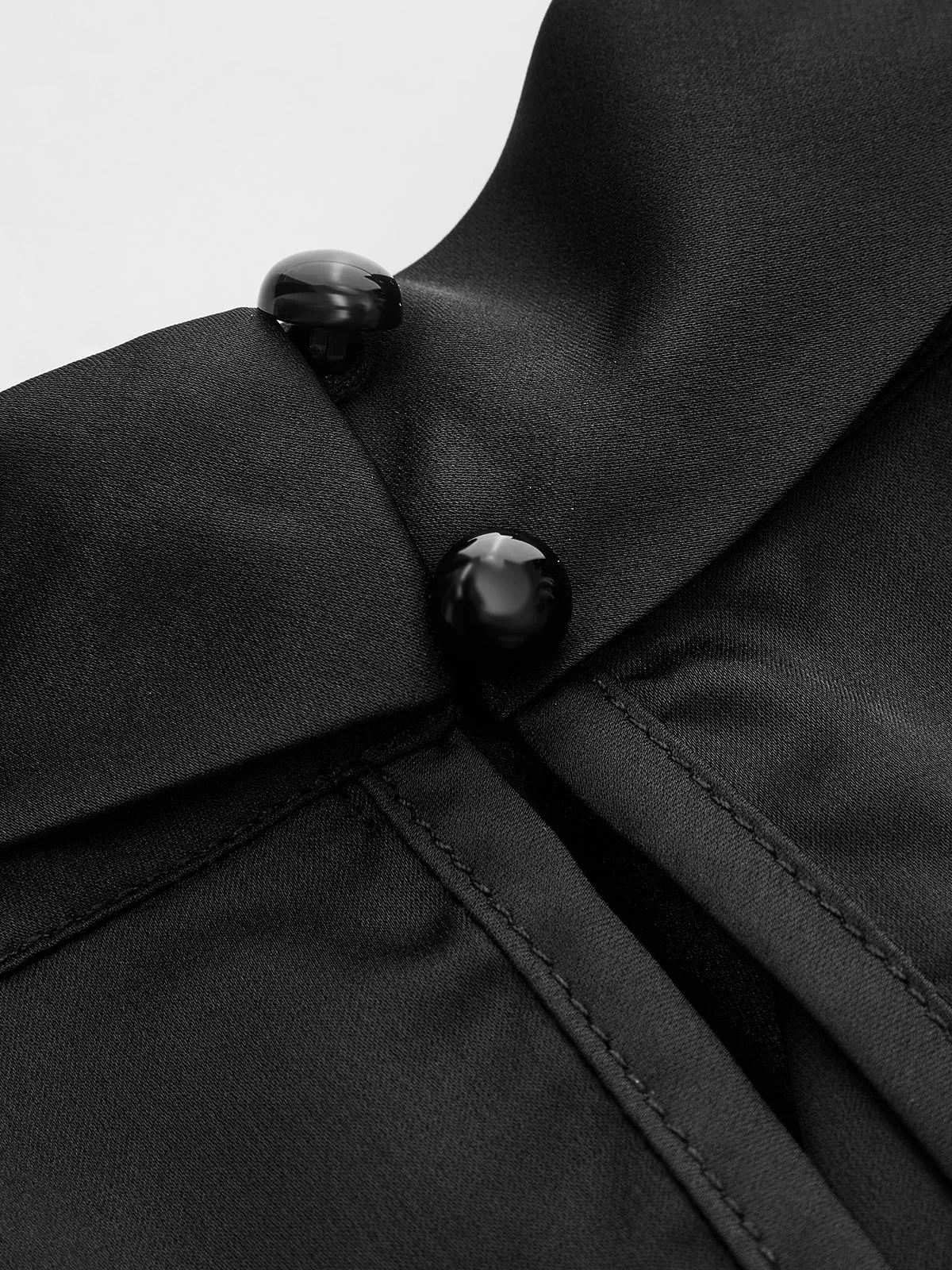 Twisted Neck Short Sleeve Satin Blouse sold by COMMENSE product image thumbnail 4