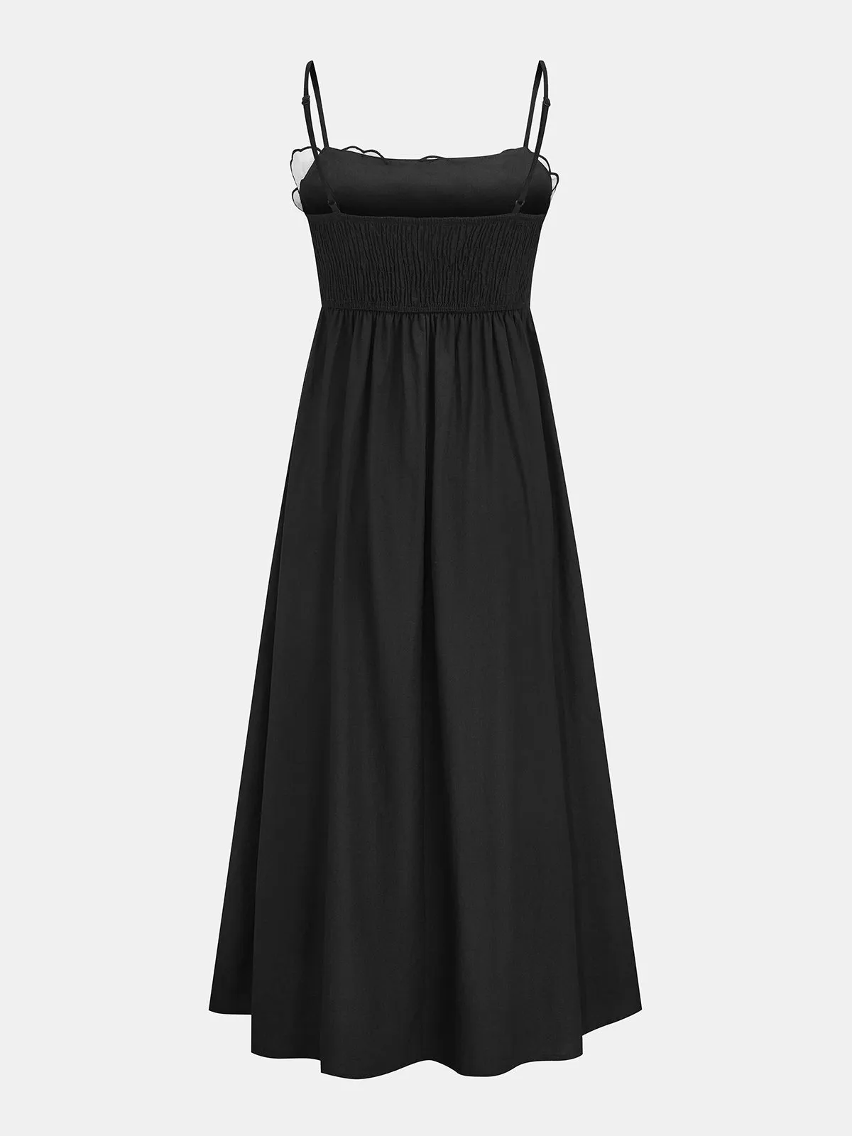 Contrast Flower Bust Pleated Swing Dress sold by COMMENSE product image thumbnail 3