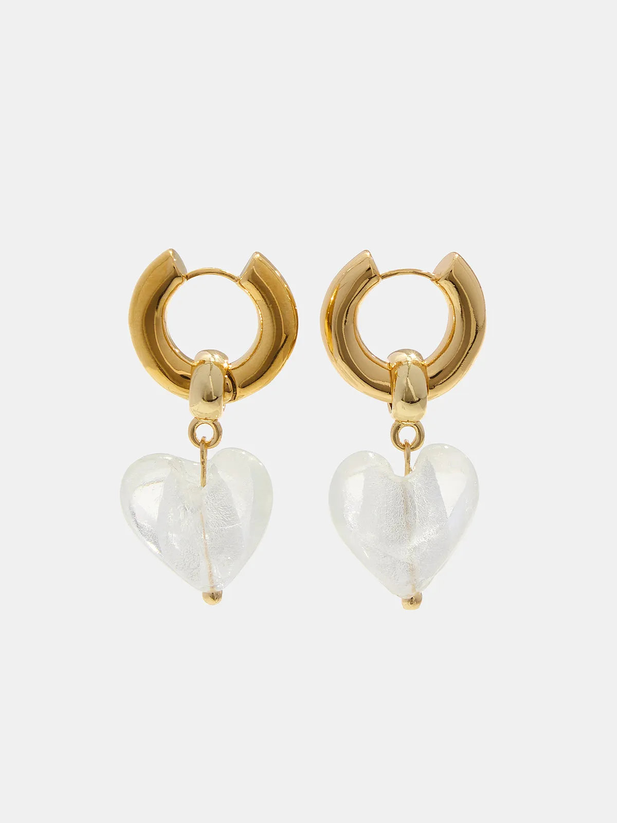 Heart Drop Hoop Earrings sold by COMMENSE product image thumbnail 2