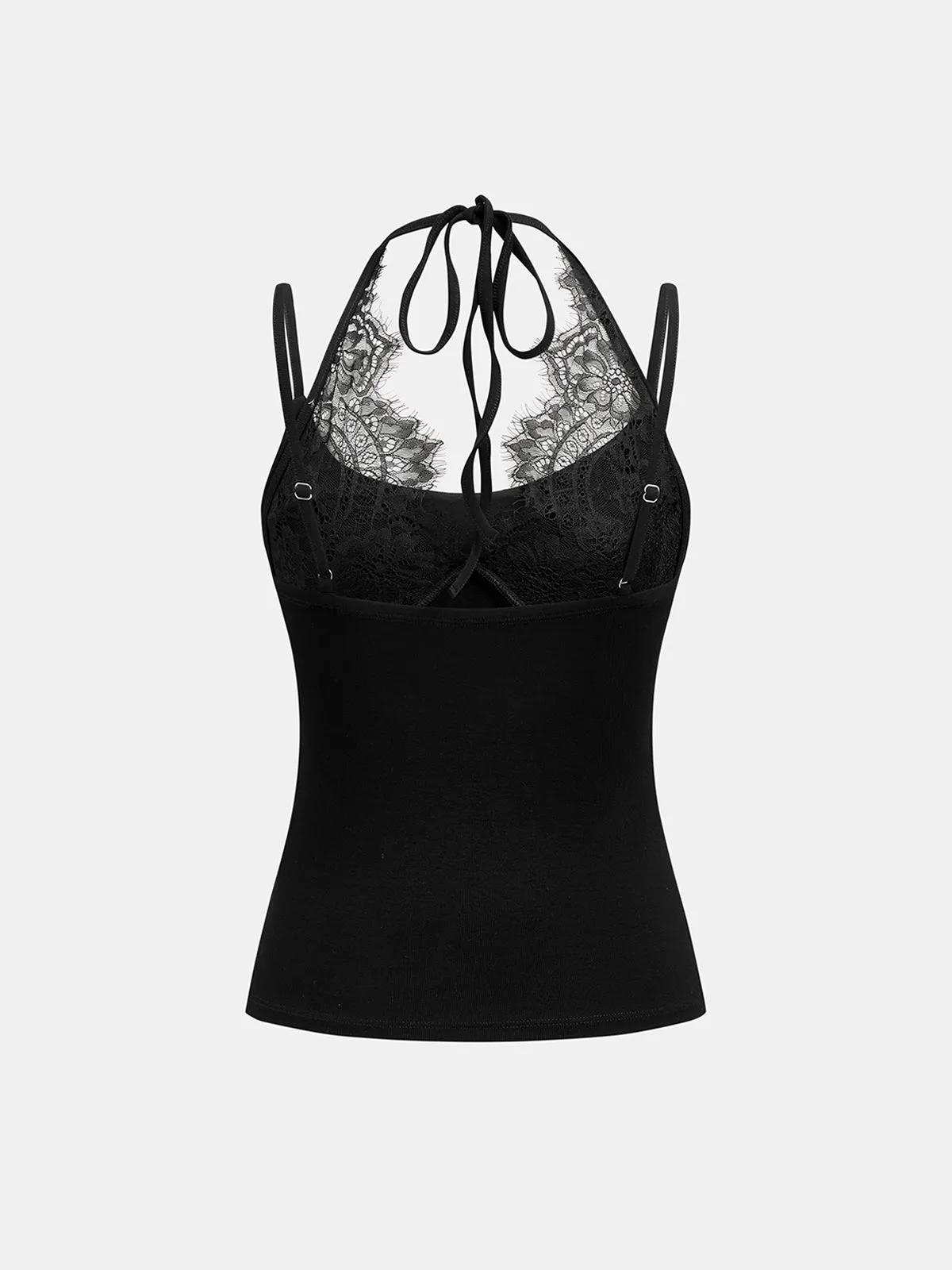 Lace Trim Halter Slim Cami Top sold by COMMENSE product image thumbnail 3