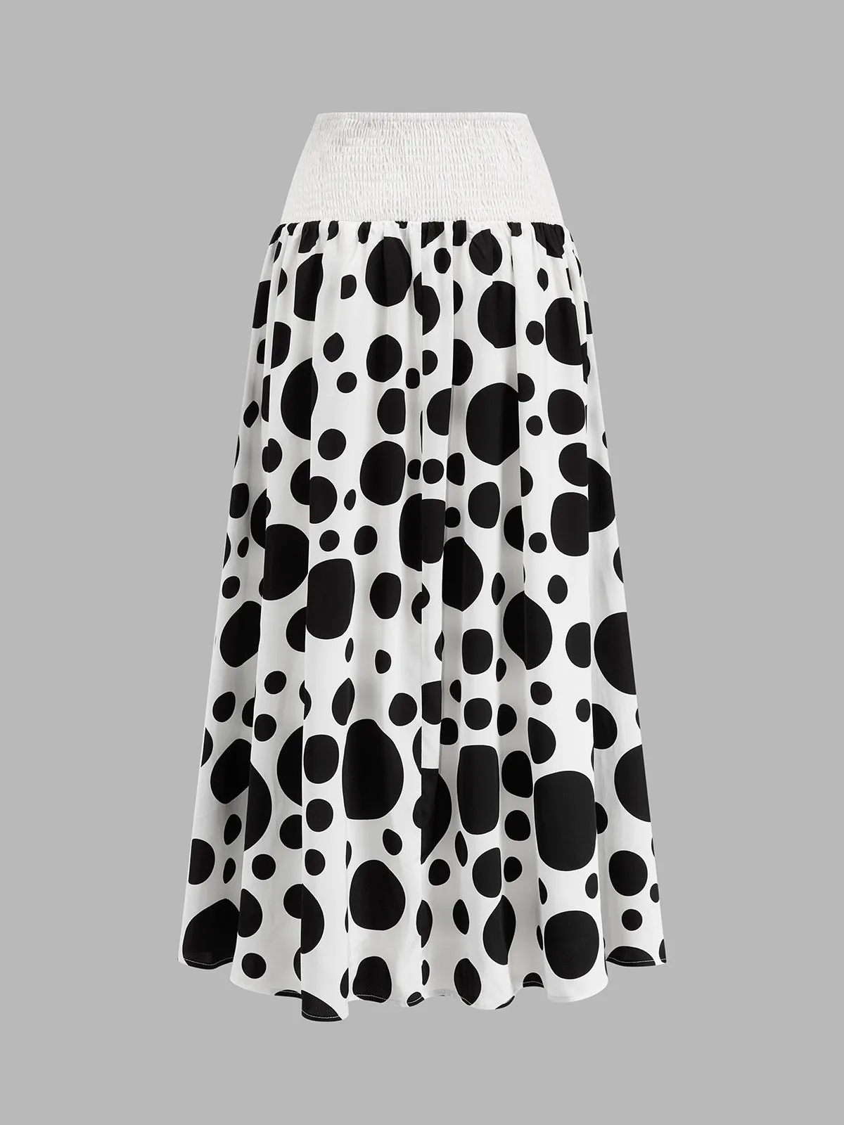 Irregular Dot Mid Waist Flared Maxi Skirt sold by COMMENSE product image thumbnail 2