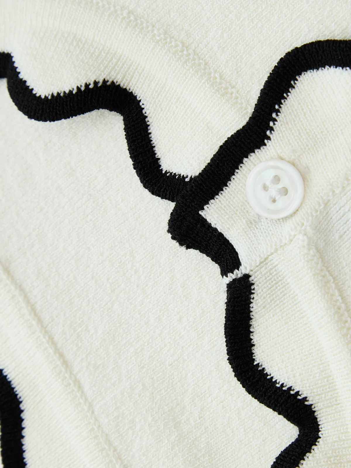 Contrast Wave Edge Button Front Knit Top sold by COMMENSE product image thumbnail 4
