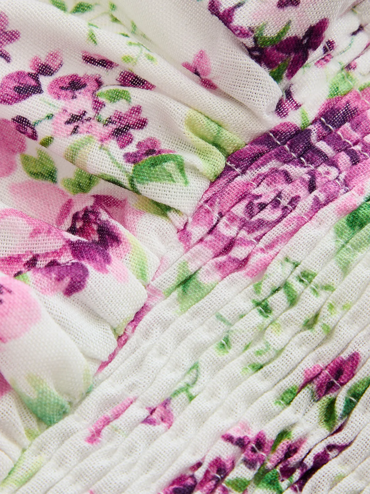 Ruched Floral Print Tube Crop Top sold by COMMENSE product image thumbnail 4