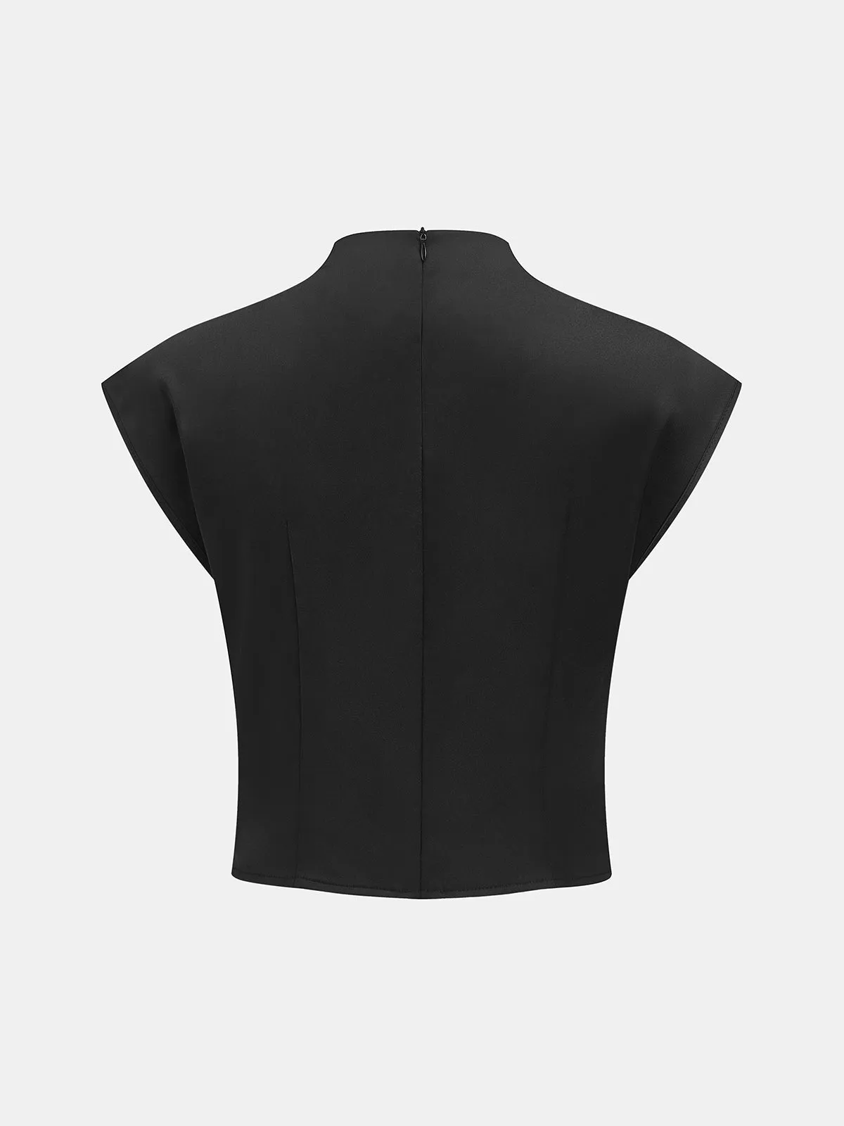 Draped Satin Cap Sleeve Blouse sold by COMMENSE product image thumbnail 3