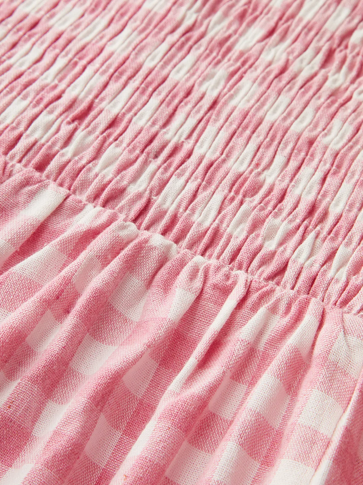 Plaid Smocked Bust Flare Vacation Sundress sold by COMMENSE product image thumbnail 4
