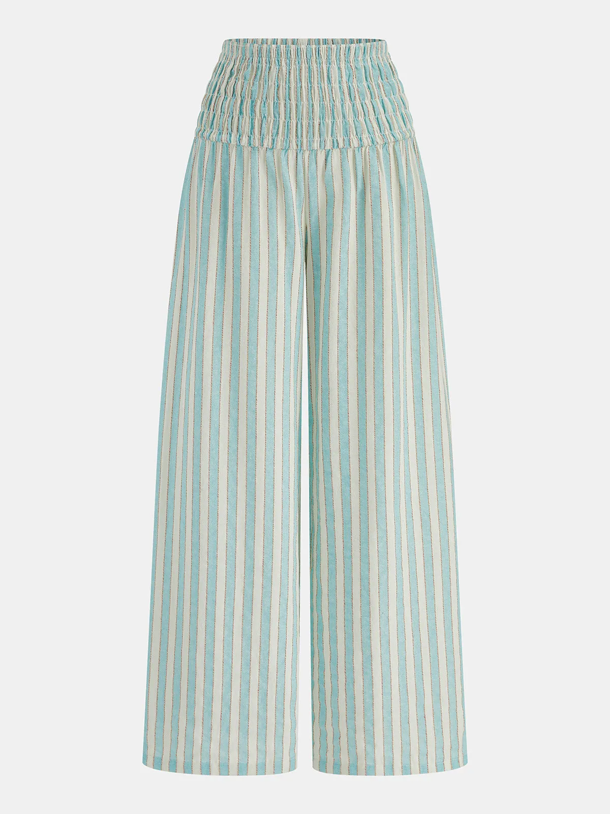 Striped Smocked Two Piece Pants Set sold by COMMENSE product image thumbnail 4