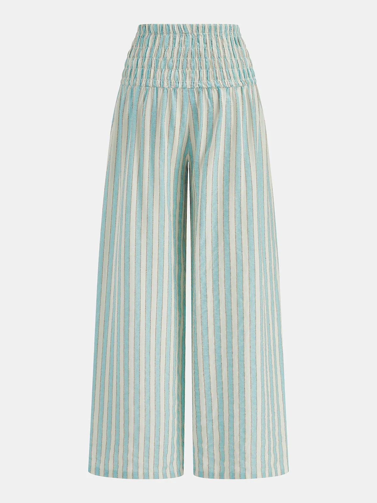 Striped Smocked Two Piece Pants Set sold by COMMENSE product image thumbnail 5