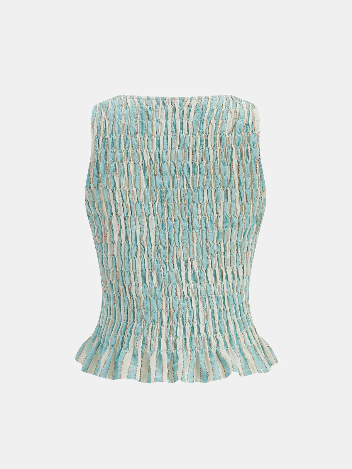 Striped Smocked Two Piece Pants Set sold by COMMENSE product image thumbnail 3
