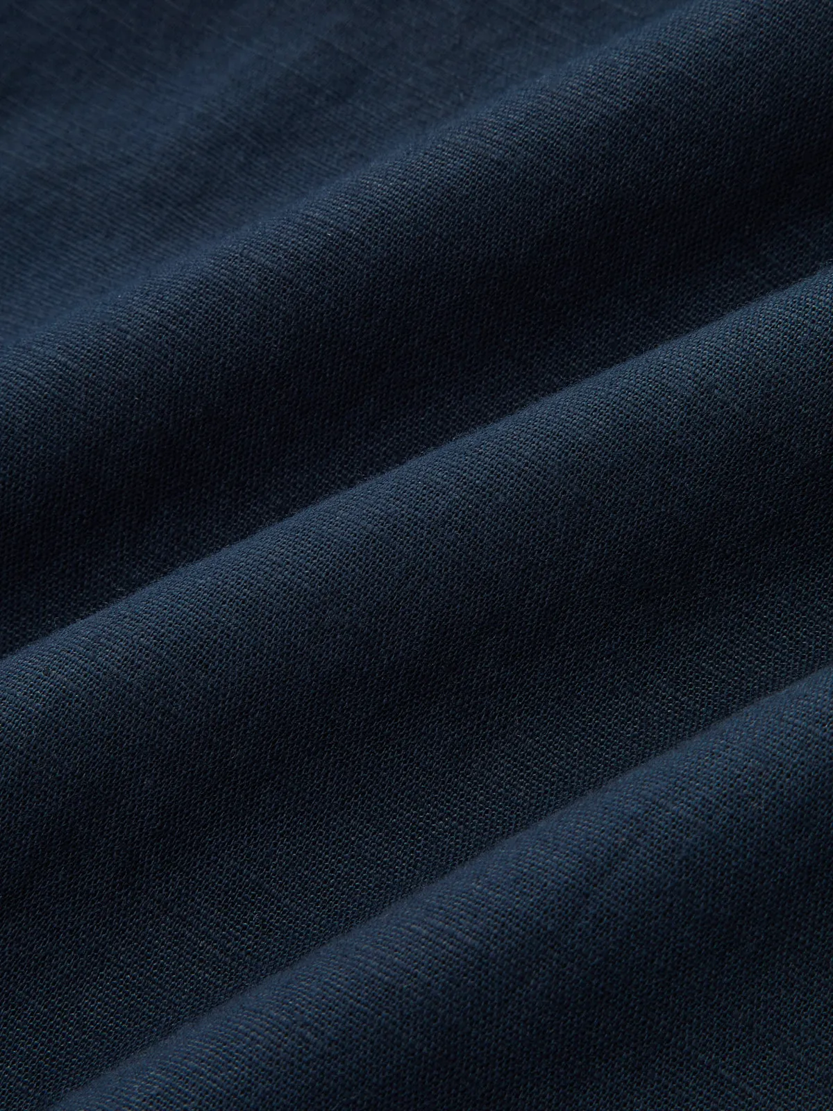 Contrast Piping Belted Cotton Linen Shirt Dress sold by COMMENSE product image thumbnail 5