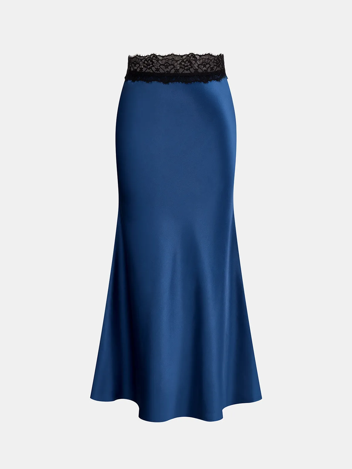 Draped Satin Top & Lace Waist Mermaid Skirt Set sold by COMMENSE product image thumbnail 5