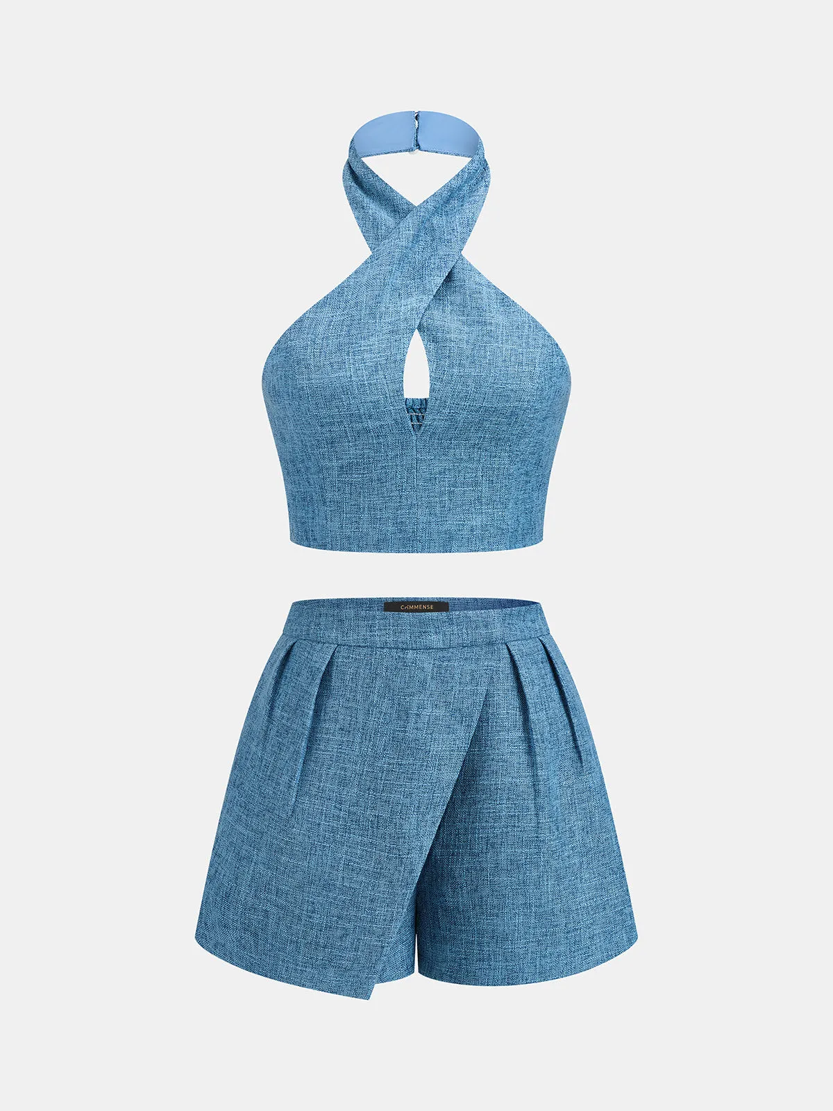 Cross Halter Crop Top & Skort Set sold by COMMENSE product image thumbnail 2