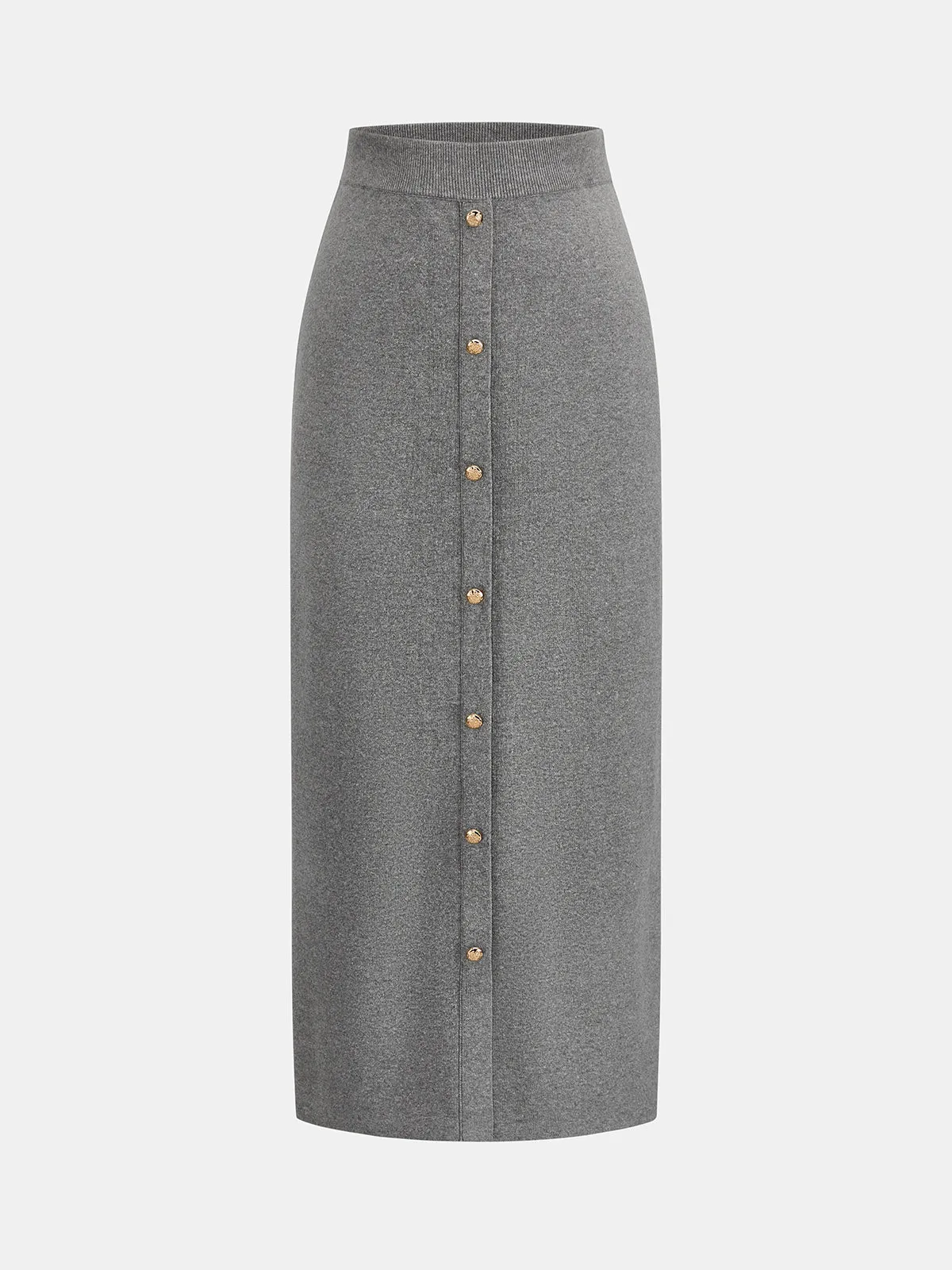 Metal Button Knit Two Piece Skirt Set sold by COMMENSE product image thumbnail 5