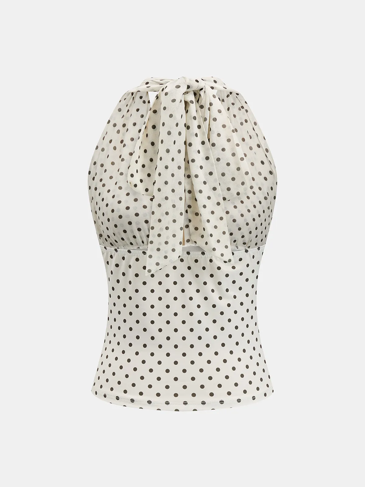 Polka Dot Halter Mesh Top sold by COMMENSE product image thumbnail 3