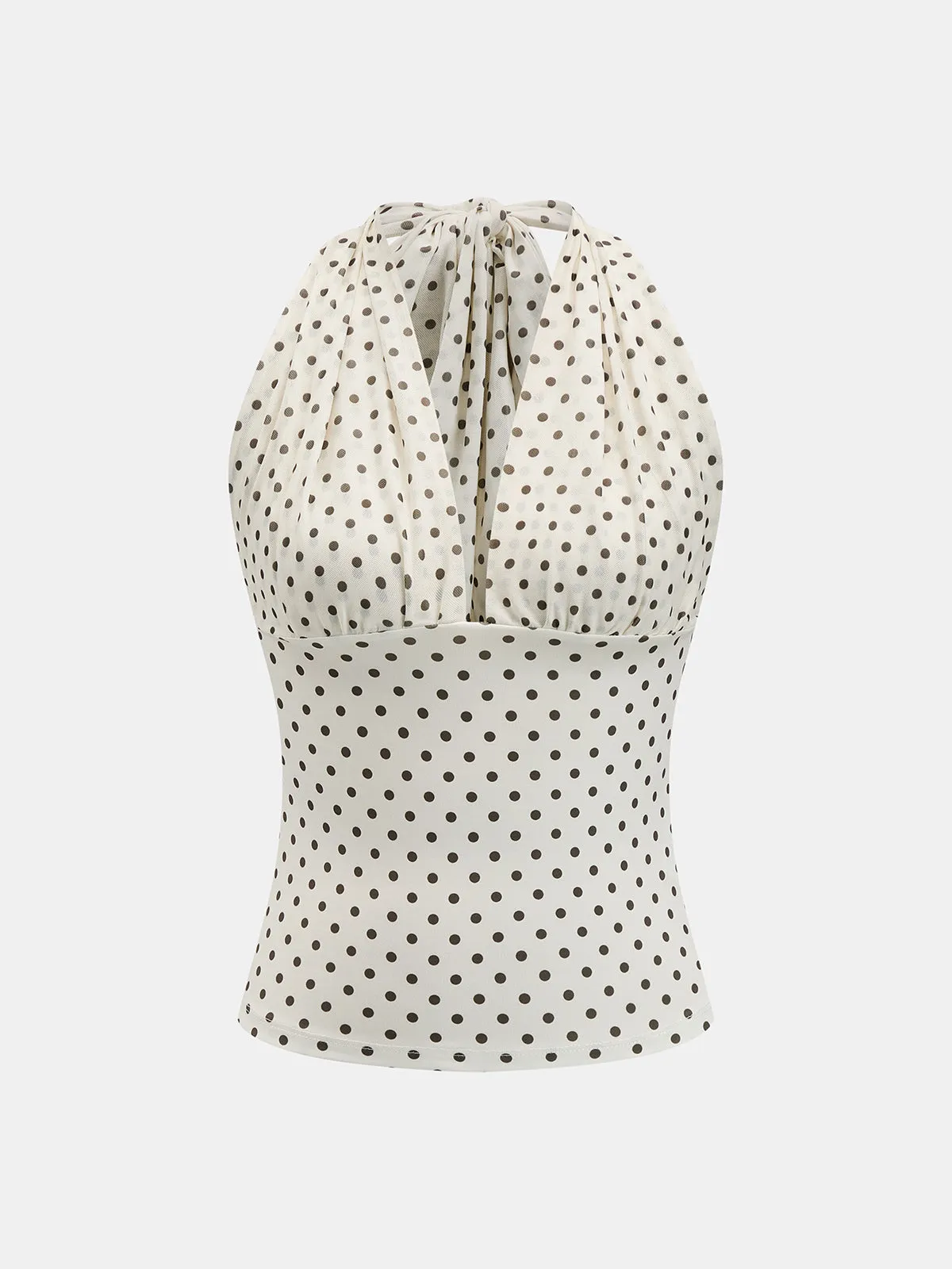 Polka Dot Halter Mesh Top sold by COMMENSE product image thumbnail 2