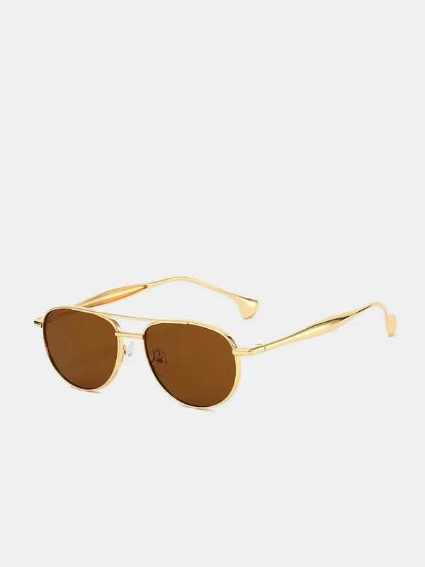 Metal Double Bridge Aviator Sunglasses made by COMMENSE