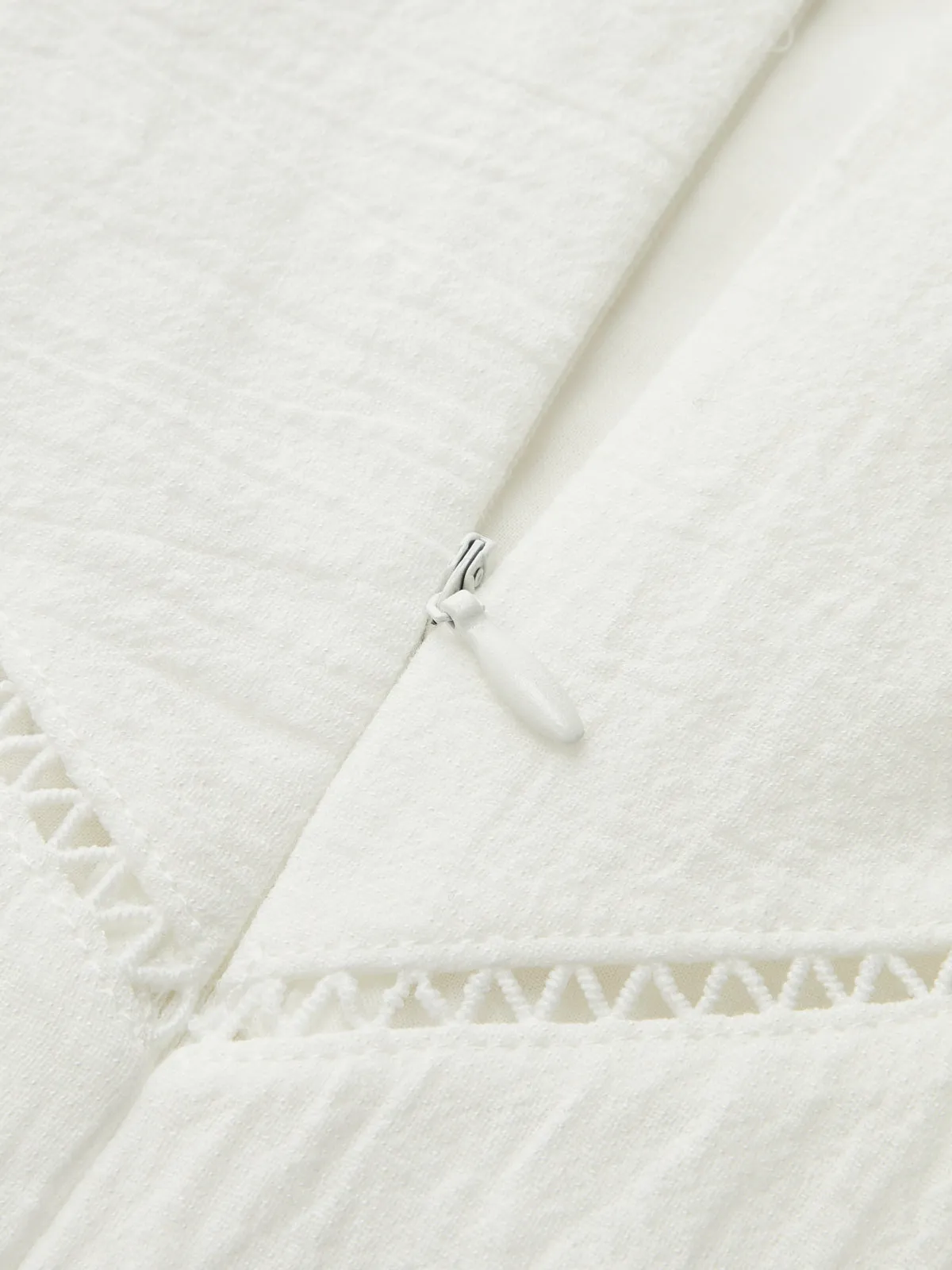 Lace Trim Cutout Cotton Linen Maxi Dress sold by COMMENSE product image thumbnail 5