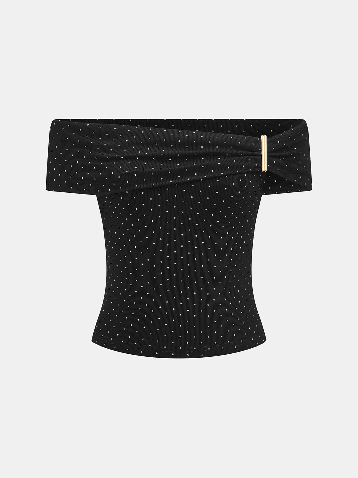 Detachable Metal Polka Dot Off Shoulder Top sold by COMMENSE product image thumbnail 2