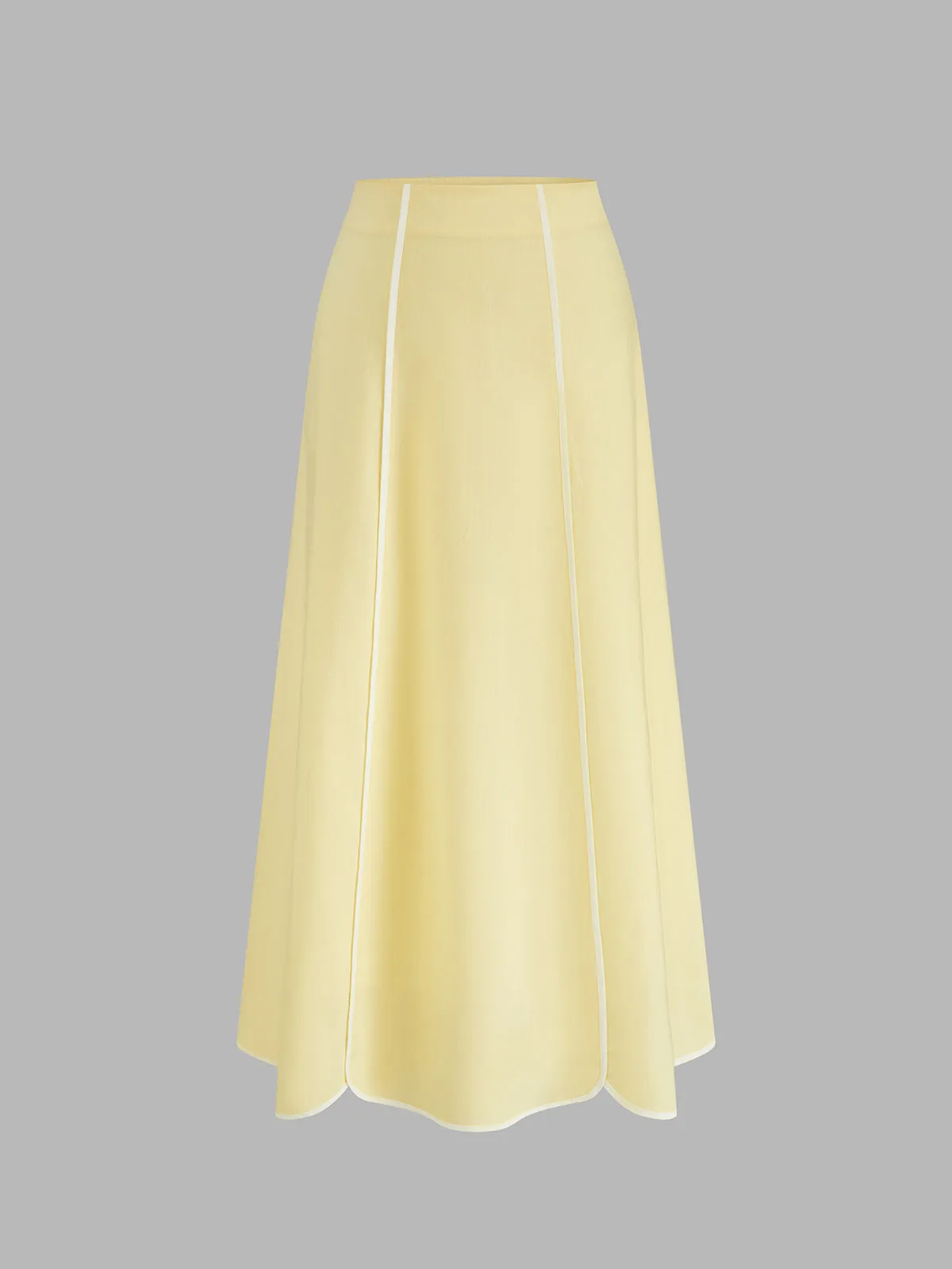 Scallop Trim Halter Top & Midi Skirt Set sold by COMMENSE product image thumbnail 5
