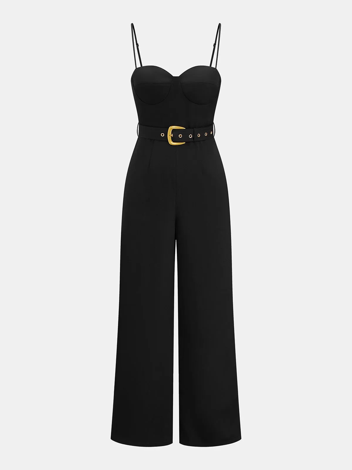 Belted Cami Wide Leg Jumpsuit sold by COMMENSE product image thumbnail 2