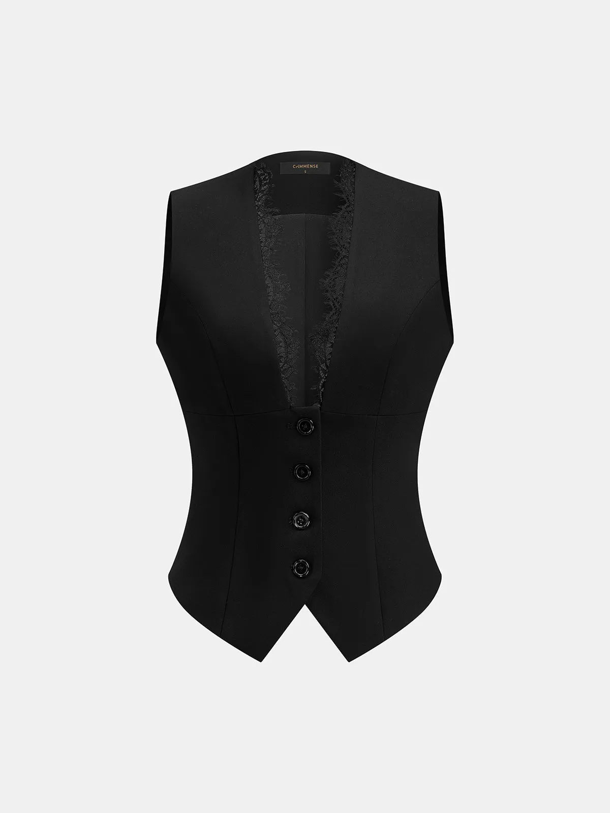 Lace Trim V Neck Vest & Pants Set sold by COMMENSE product image thumbnail 3