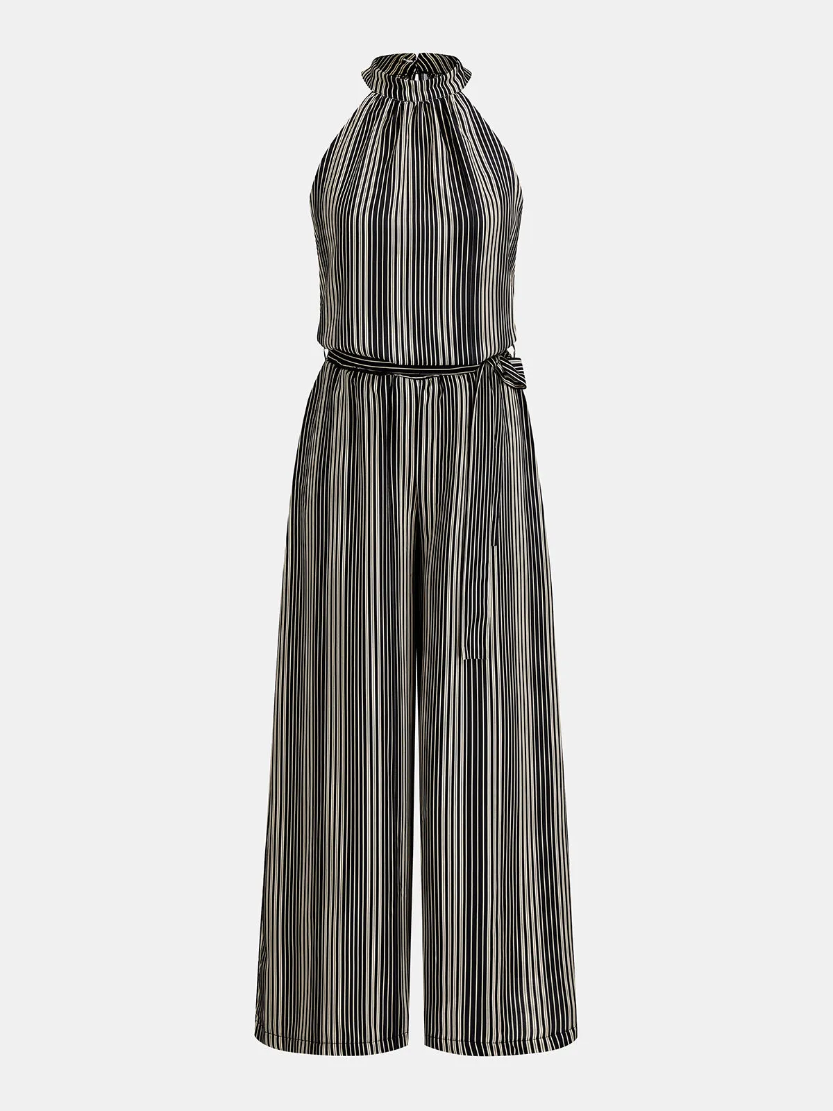 Halter Striped Top & Belted Pants Set sold by COMMENSE product image thumbnail 2