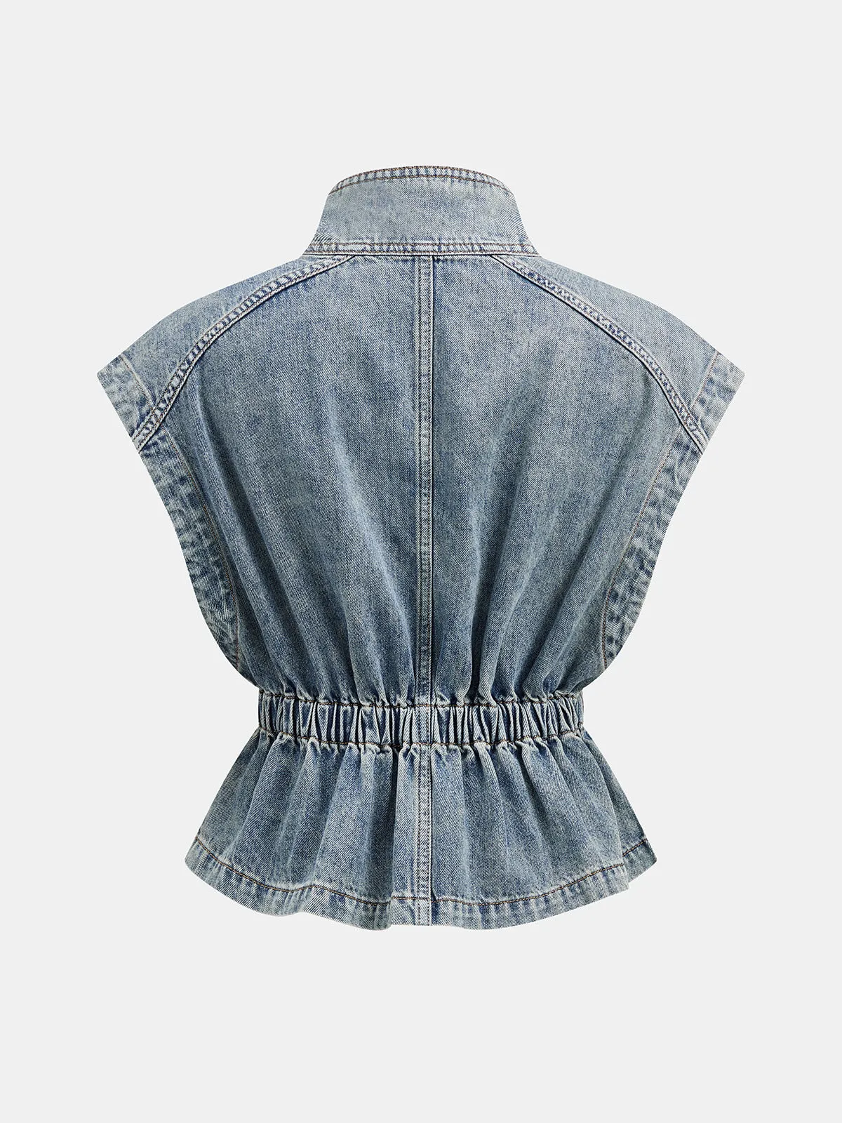 Sleeveless Cinched Waist Denim Top sold by COMMENSE product image thumbnail 3