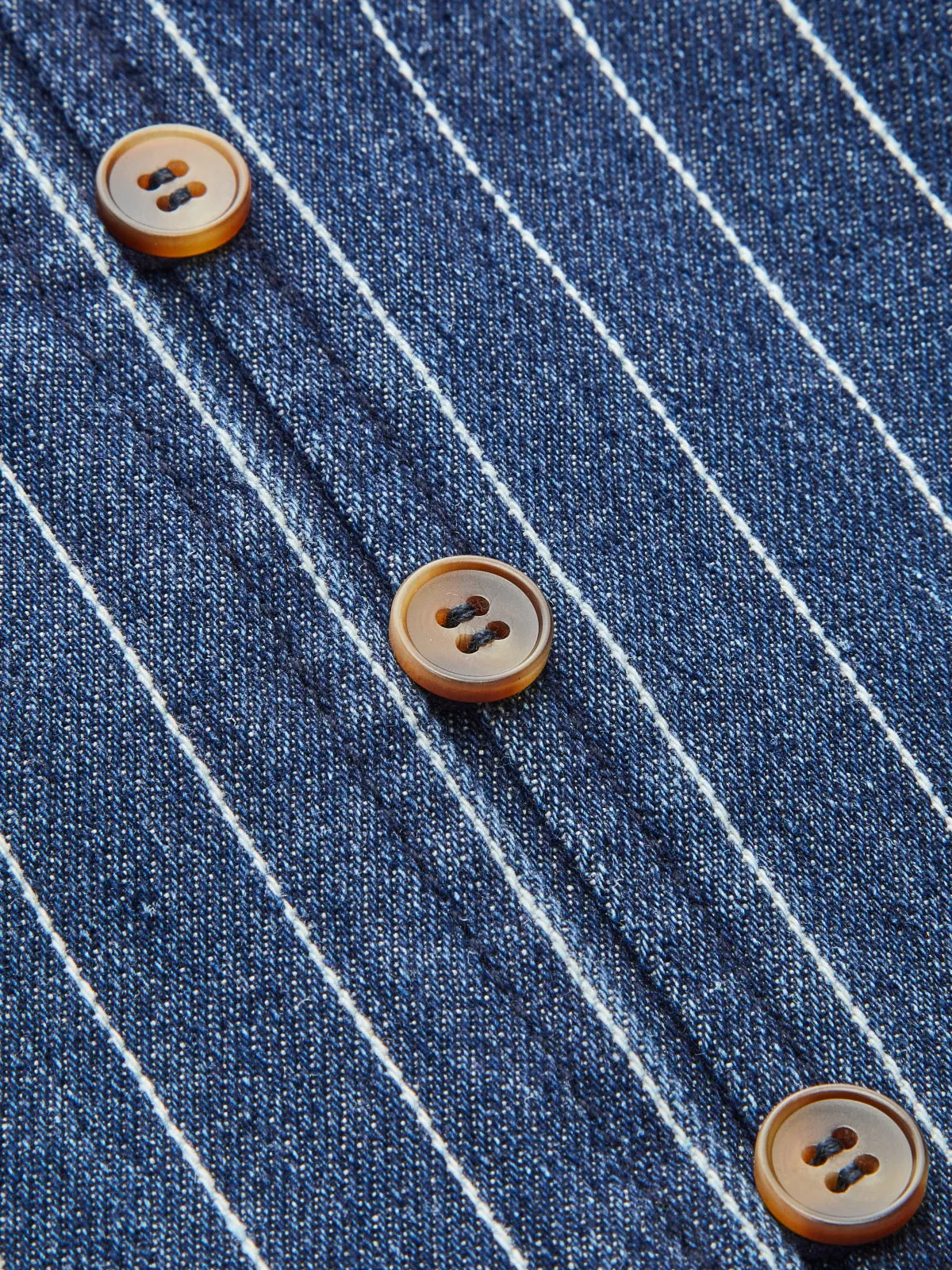 Striped Sleeveless Button Front Denim Dress sold by COMMENSE product image thumbnail 5
