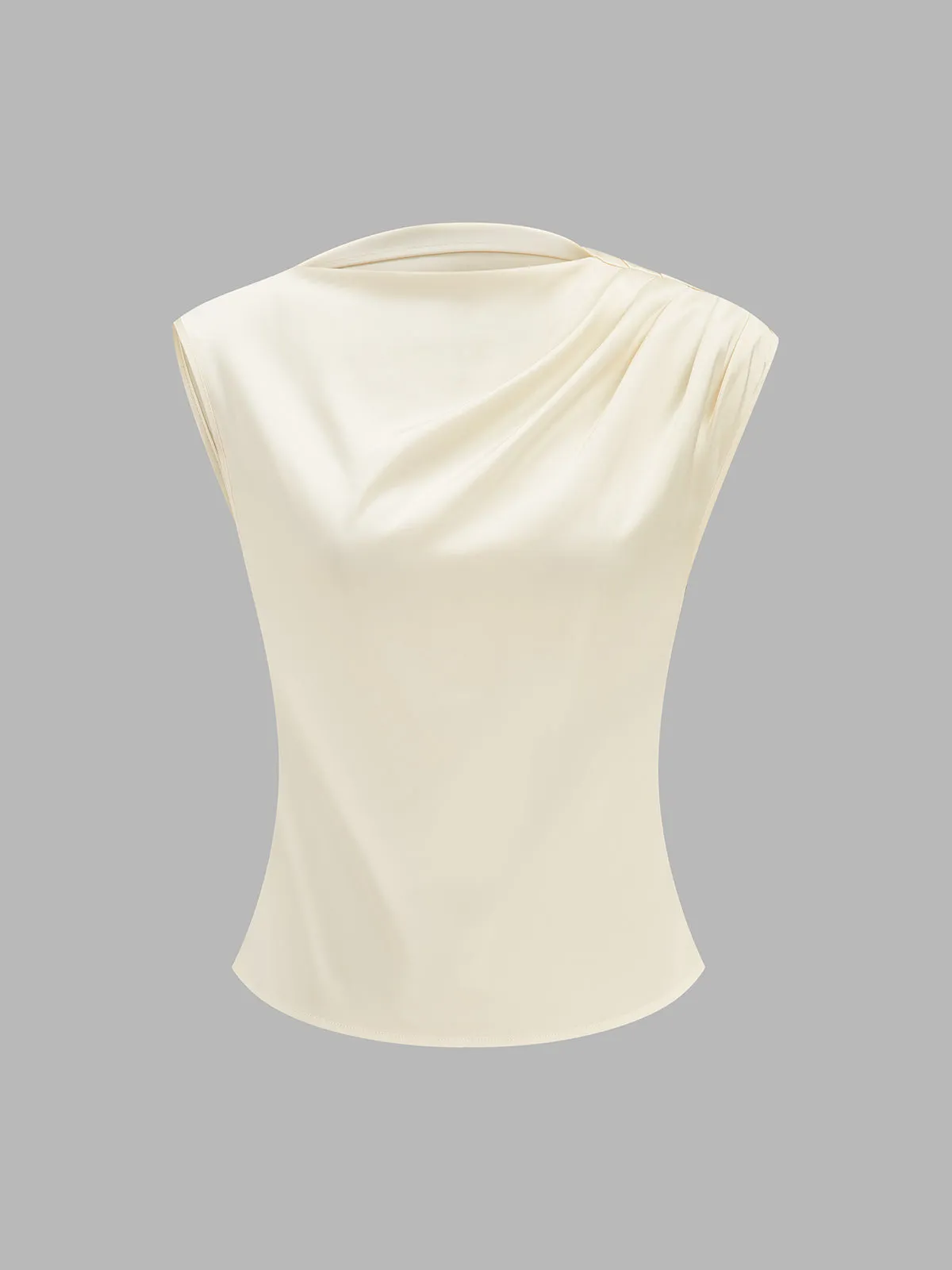 Asymmetric Draped Shoulder Tank Top sold by COMMENSE product image thumbnail 2