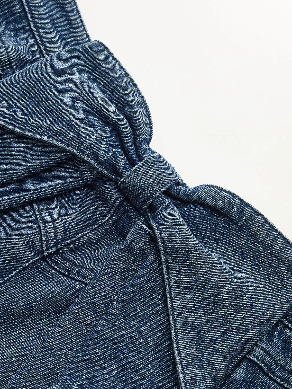 Back Big Bow A-Line Denim Shorts sold by COMMENSE product image thumbnail 5