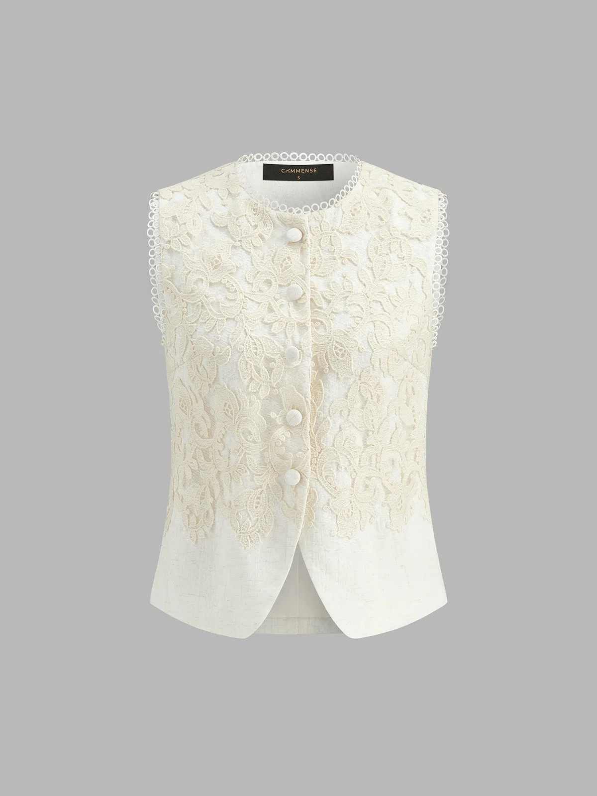 Lace Appliqué Vest & Pleated Pants Set sold by COMMENSE product image thumbnail 3