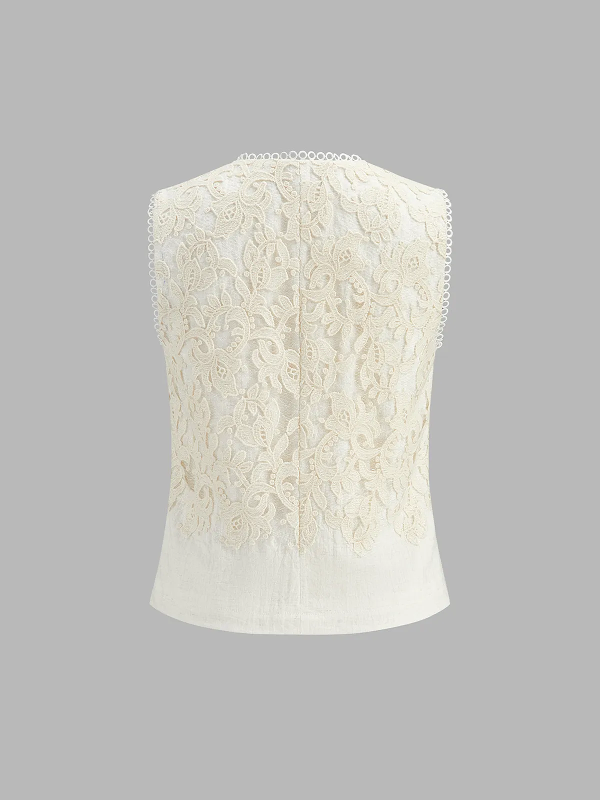 Lace Appliqué Vest & Pleated Pants Set sold by COMMENSE product image thumbnail 4