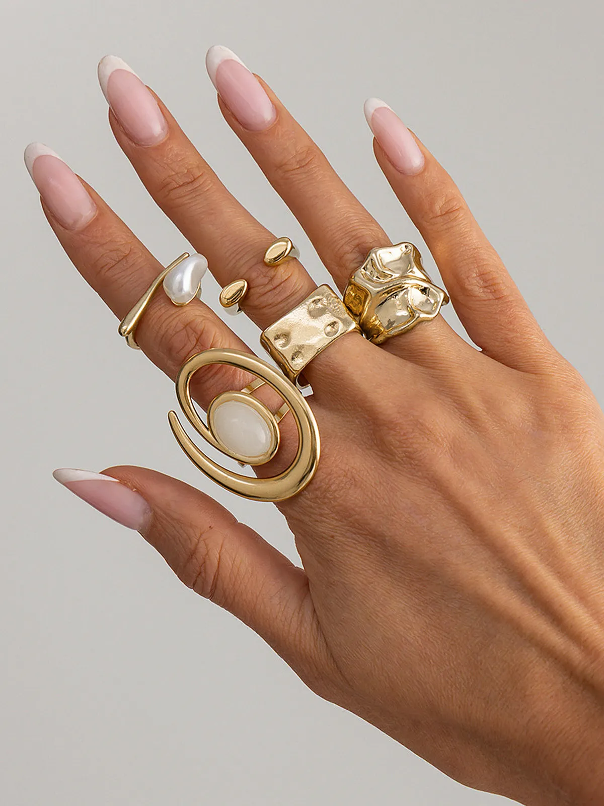 5pcs Irregular Statement Stacked Rings Set sold by COMMENSE