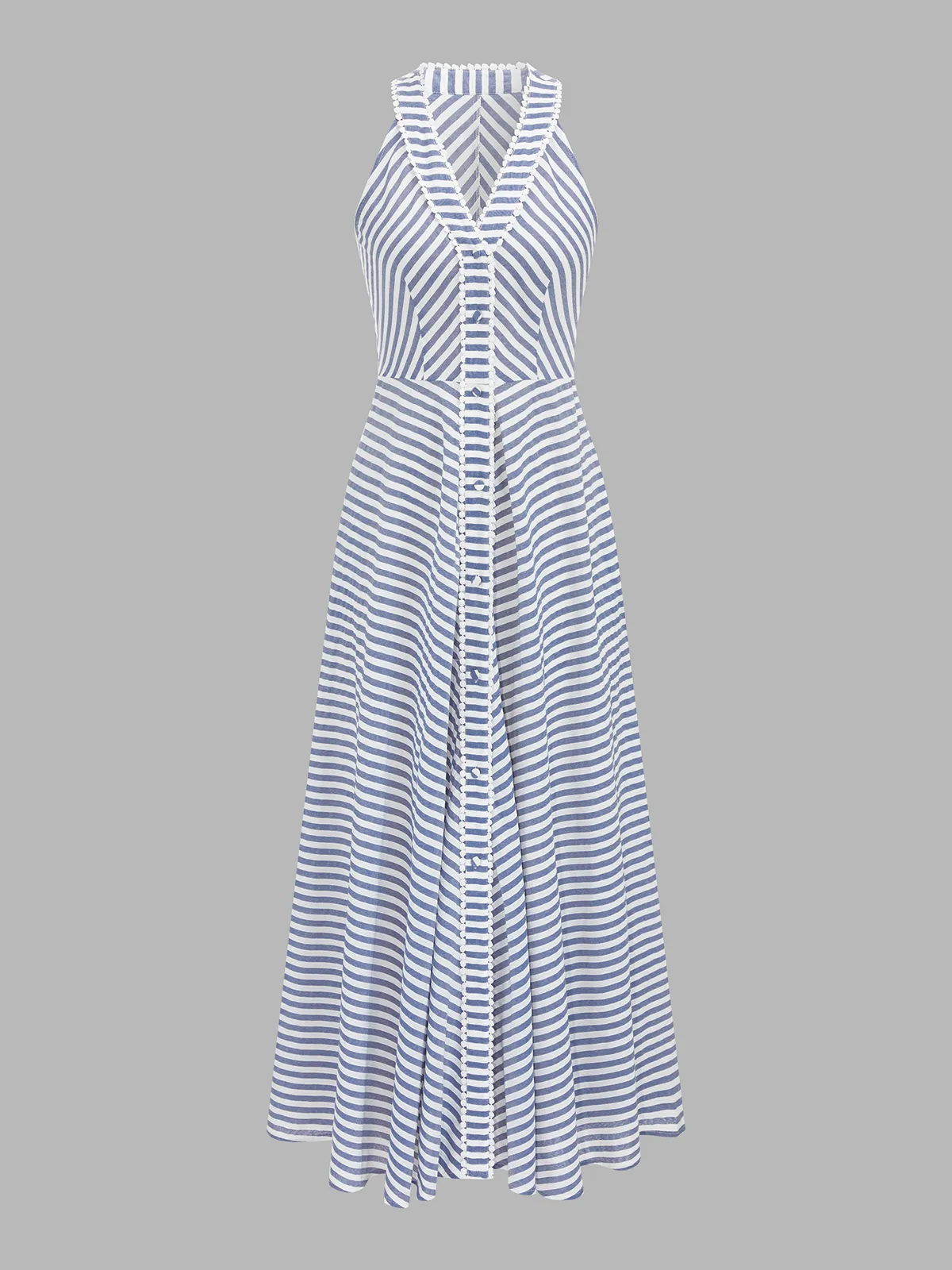 Striped Halter Maxi Dress sold by COMMENSE product image thumbnail 2
