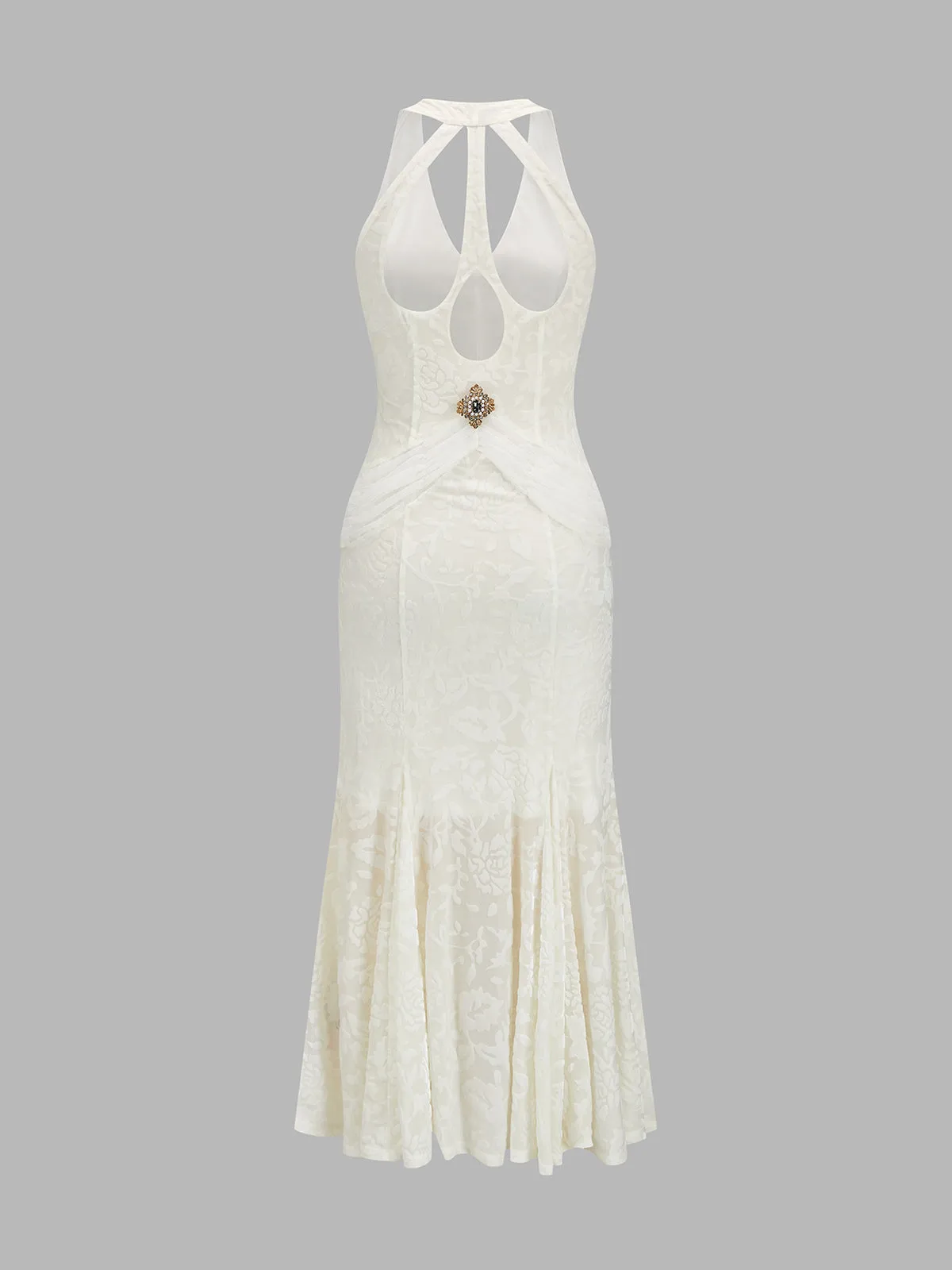 Embellished Halter Mermaid Maxi Dress sold by COMMENSE product image thumbnail 3