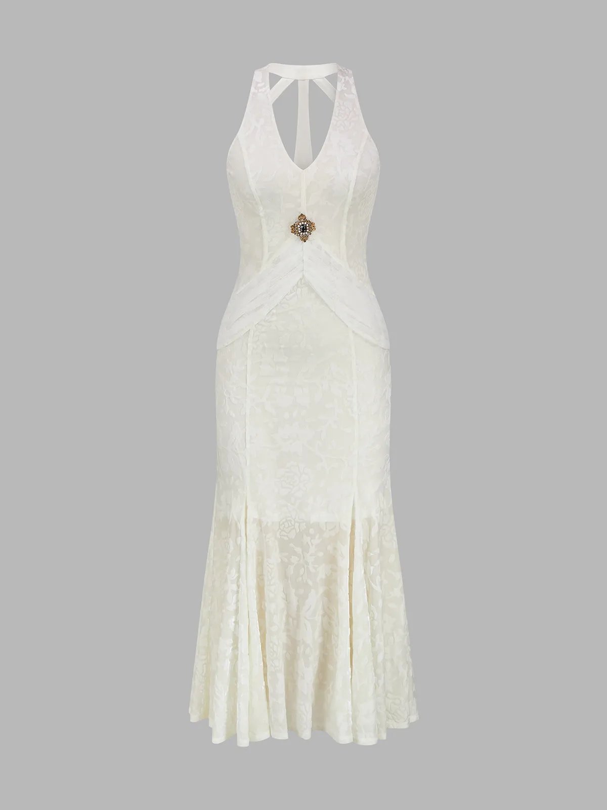 Embellished Halter Mermaid Maxi Dress sold by COMMENSE product image thumbnail 2