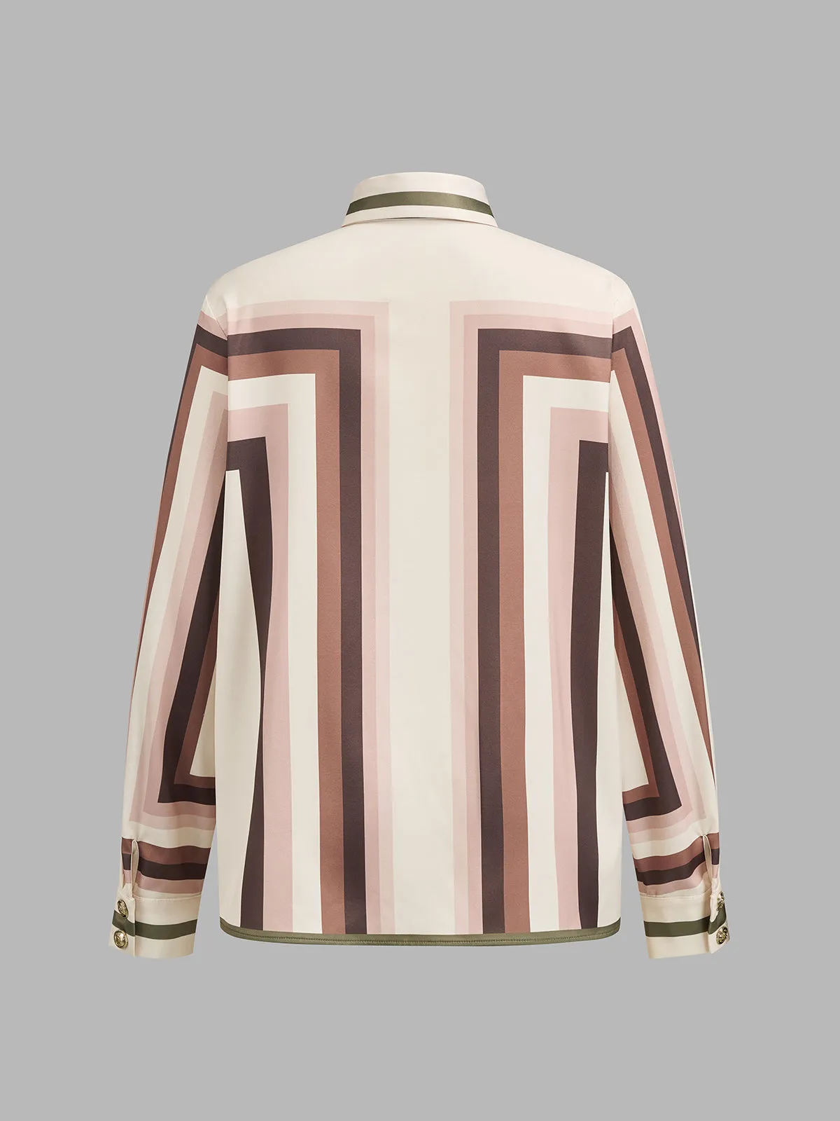 Geometric Print Tie Neck Shirt & Pants Set sold by COMMENSE product image thumbnail 3