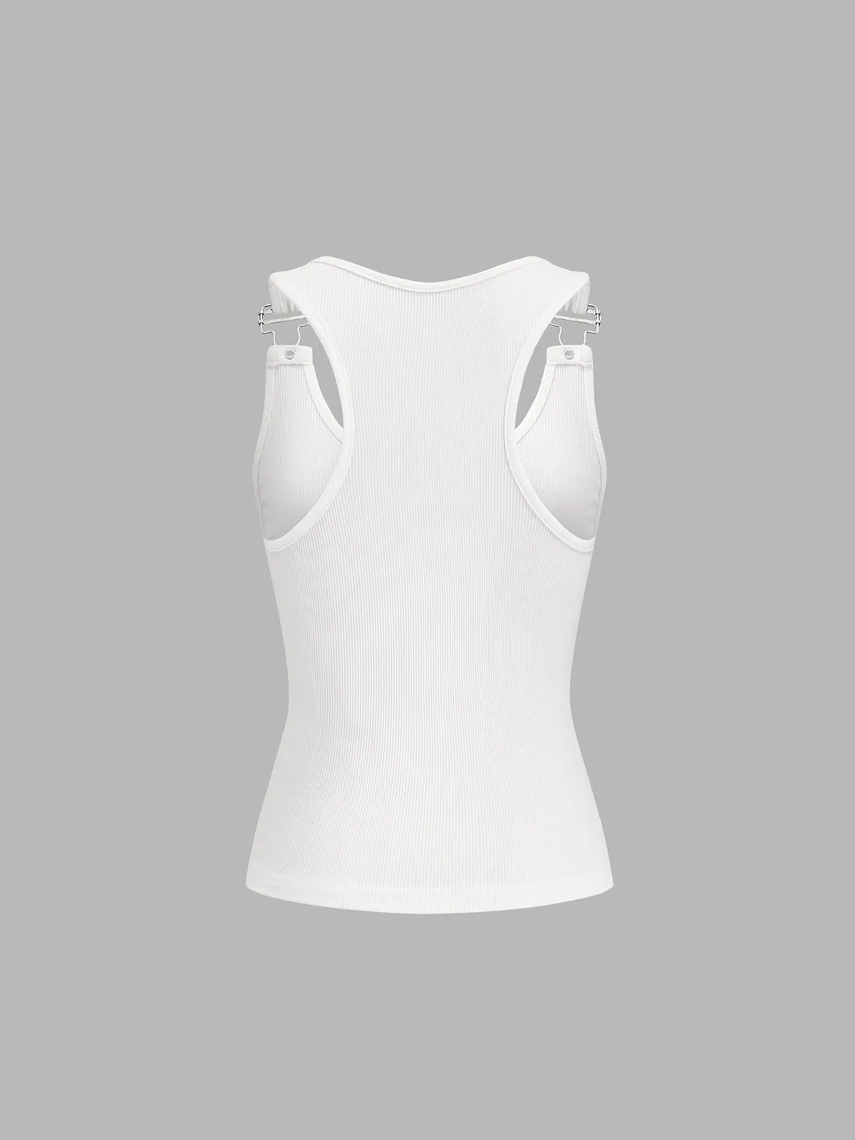 Ribbed Buckle Strap Tank Top sold by COMMENSE product image thumbnail 3