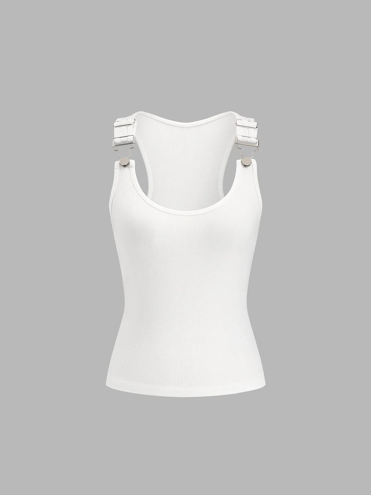 Ribbed Buckle Strap Tank Top sold by COMMENSE product image thumbnail 2