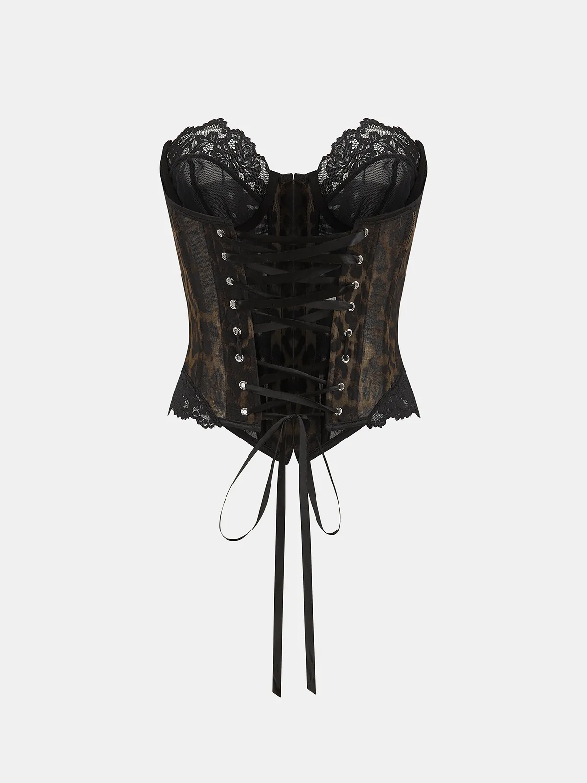 Leopard Print Lace Strapless Bustier sold by COMMENSE product image thumbnail 2