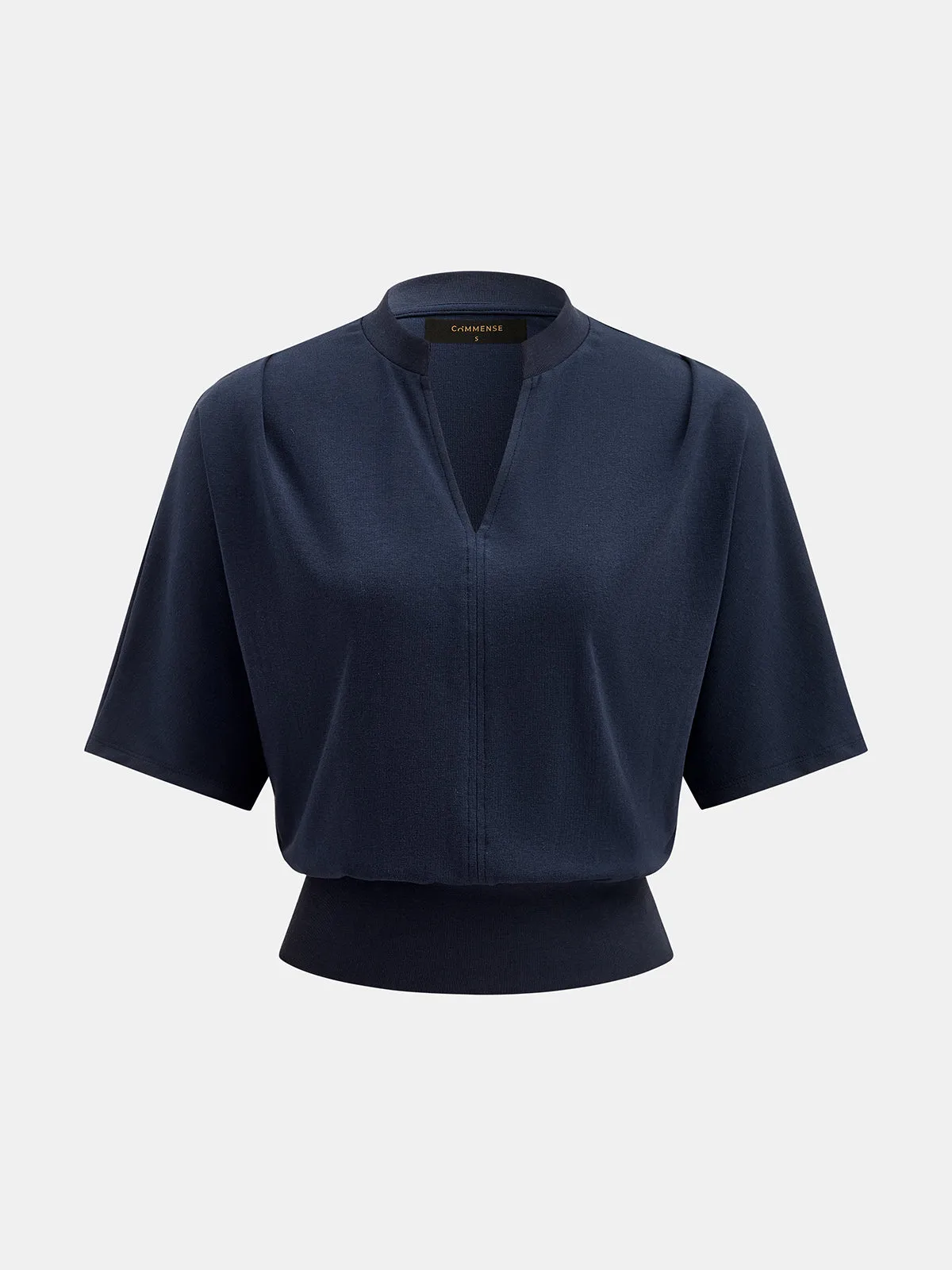 Stand Collar Short Sleeve Blouse sold by COMMENSE product image thumbnail 2