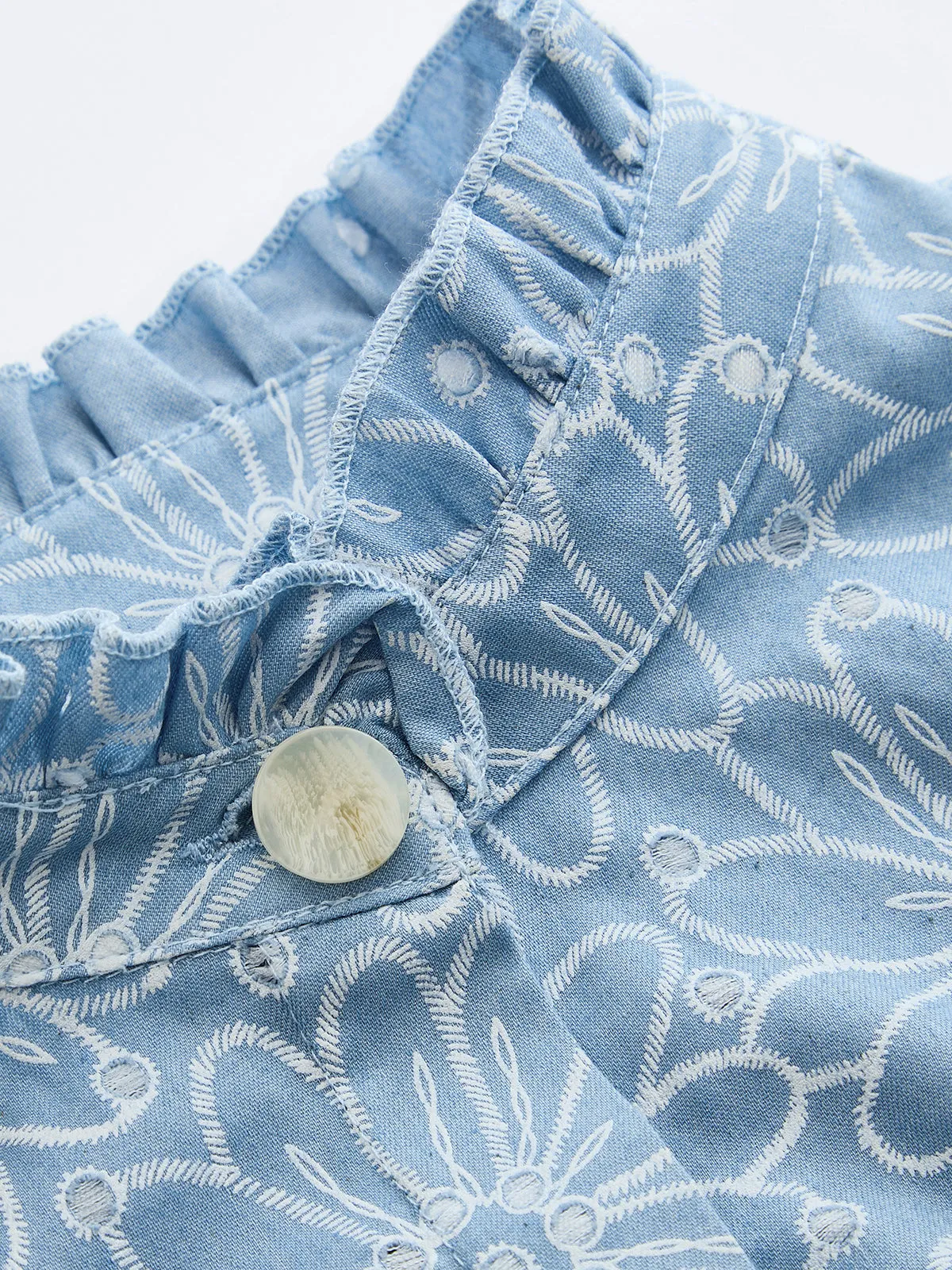 Floral Ruffled Collar Long Sleeve Blouse sold by COMMENSE product image thumbnail 4