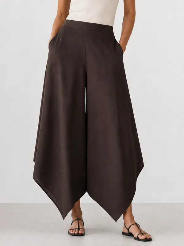 Irregular Hem Wide Leg Pants made by COMMENSE