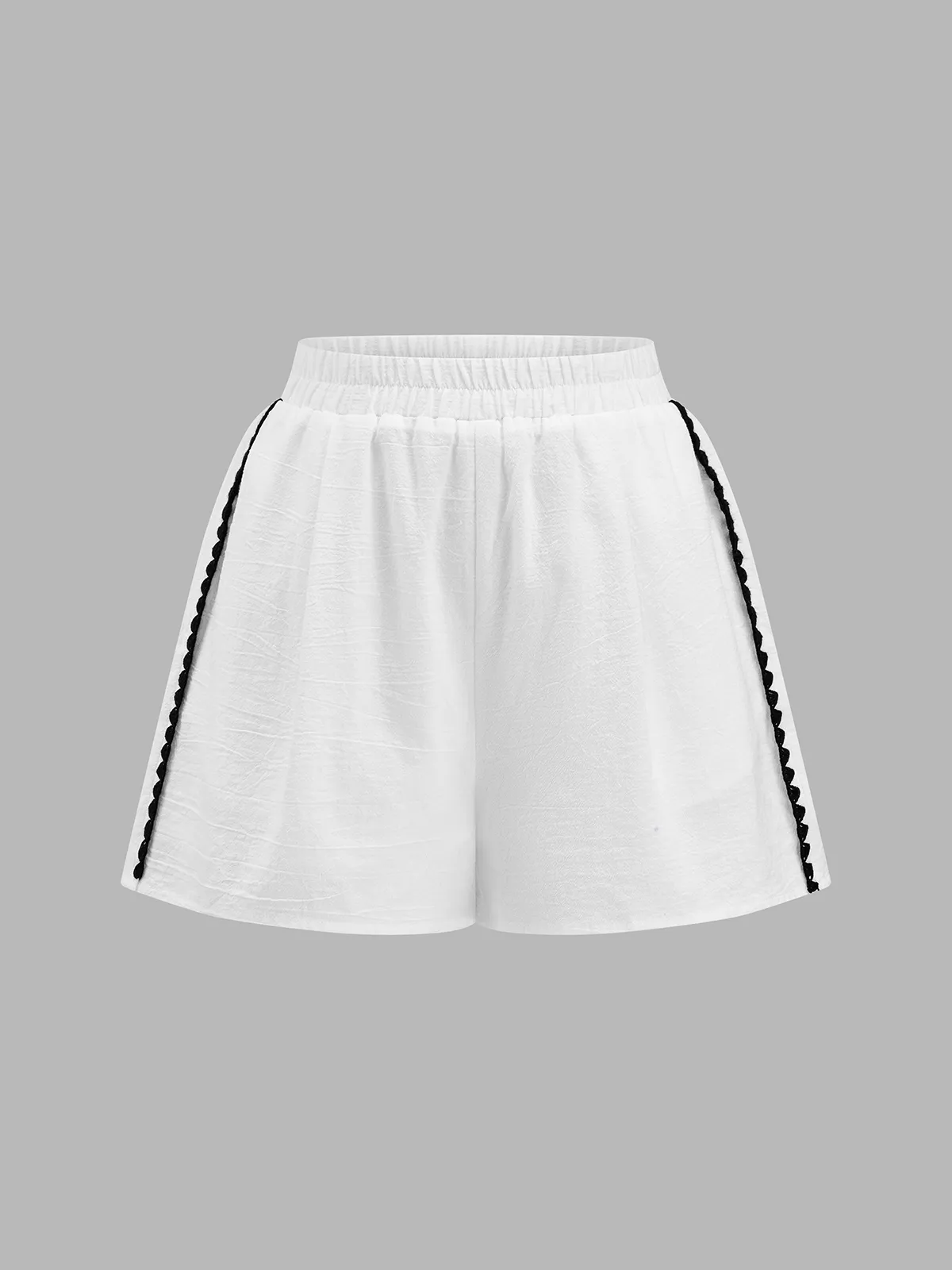 Scalloped Trim Cotton Two Piece Shorts Set sold by COMMENSE product image thumbnail 5